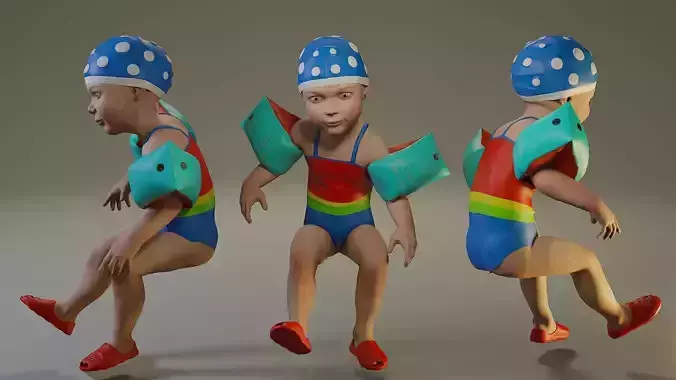 SwwimmingPool Child Female ACC0203007 Low-poly 3D model