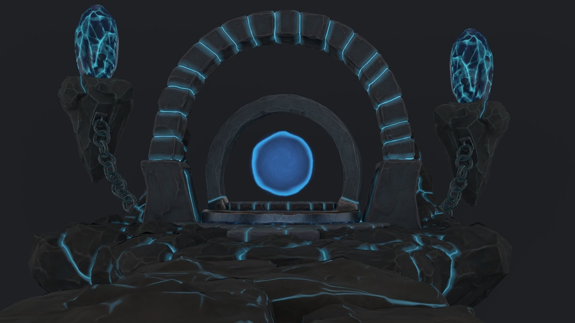 Stylized Altar Low-poly 3D model_29