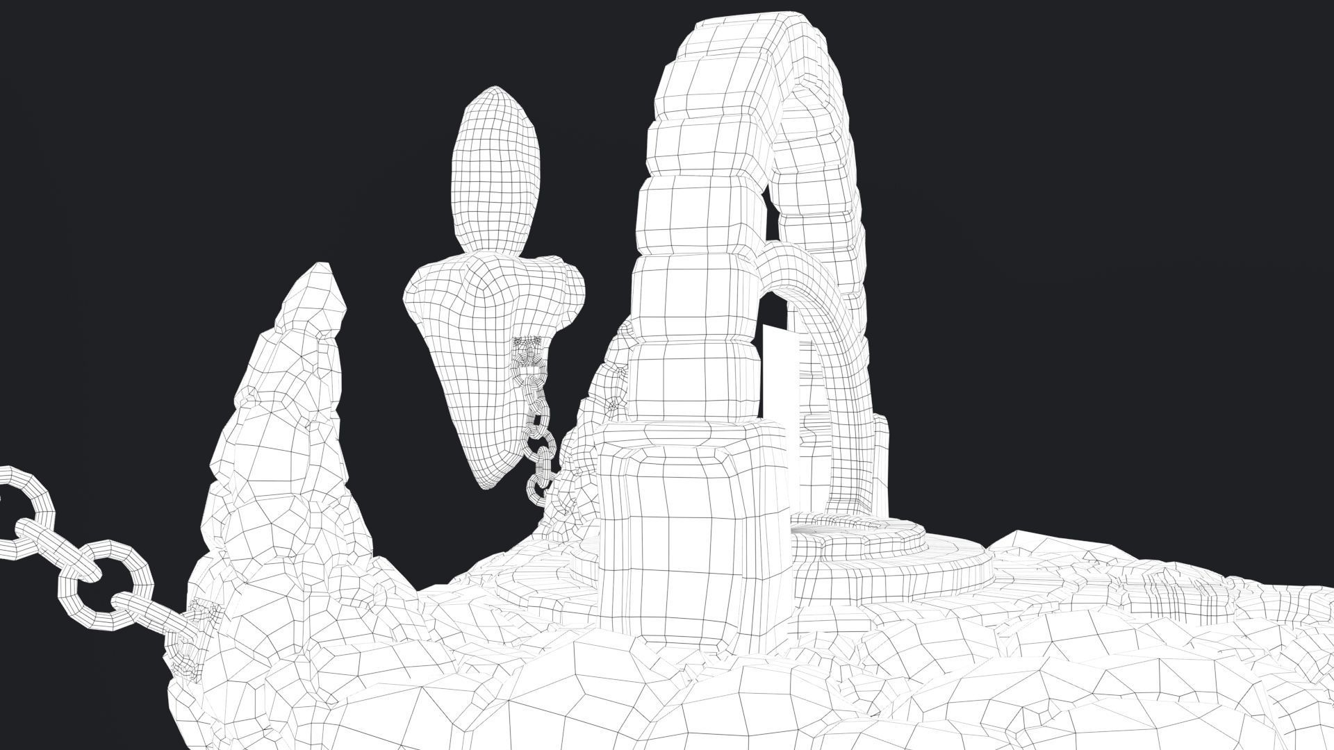 Stylized Altar Low-poly 3D model_38