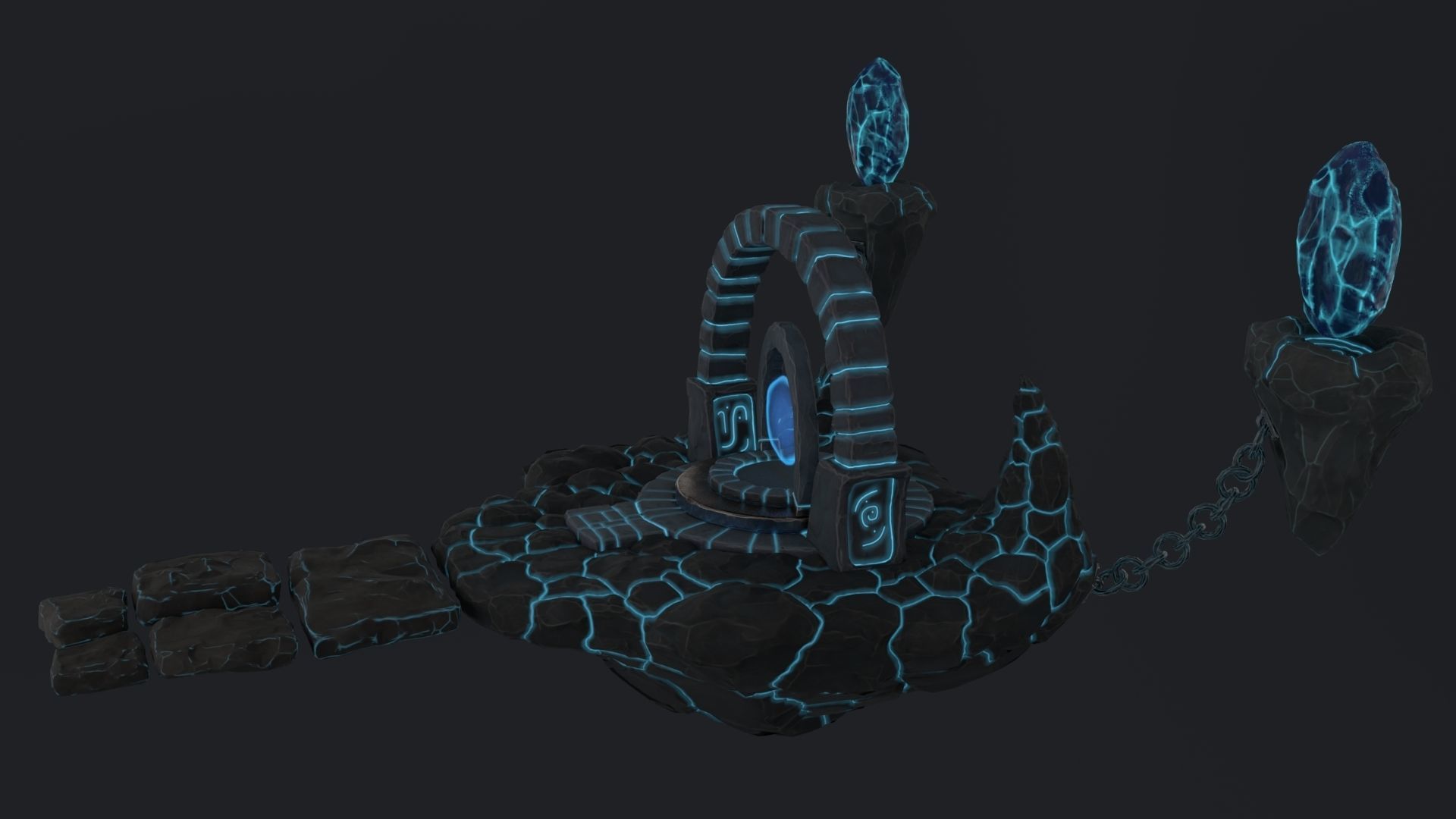 Stylized Altar Low-poly 3D model_17