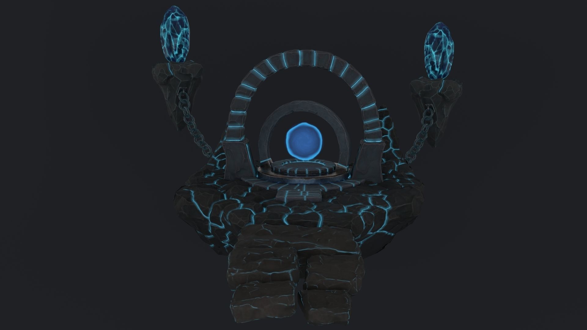 Stylized Altar Low-poly 3D model_7