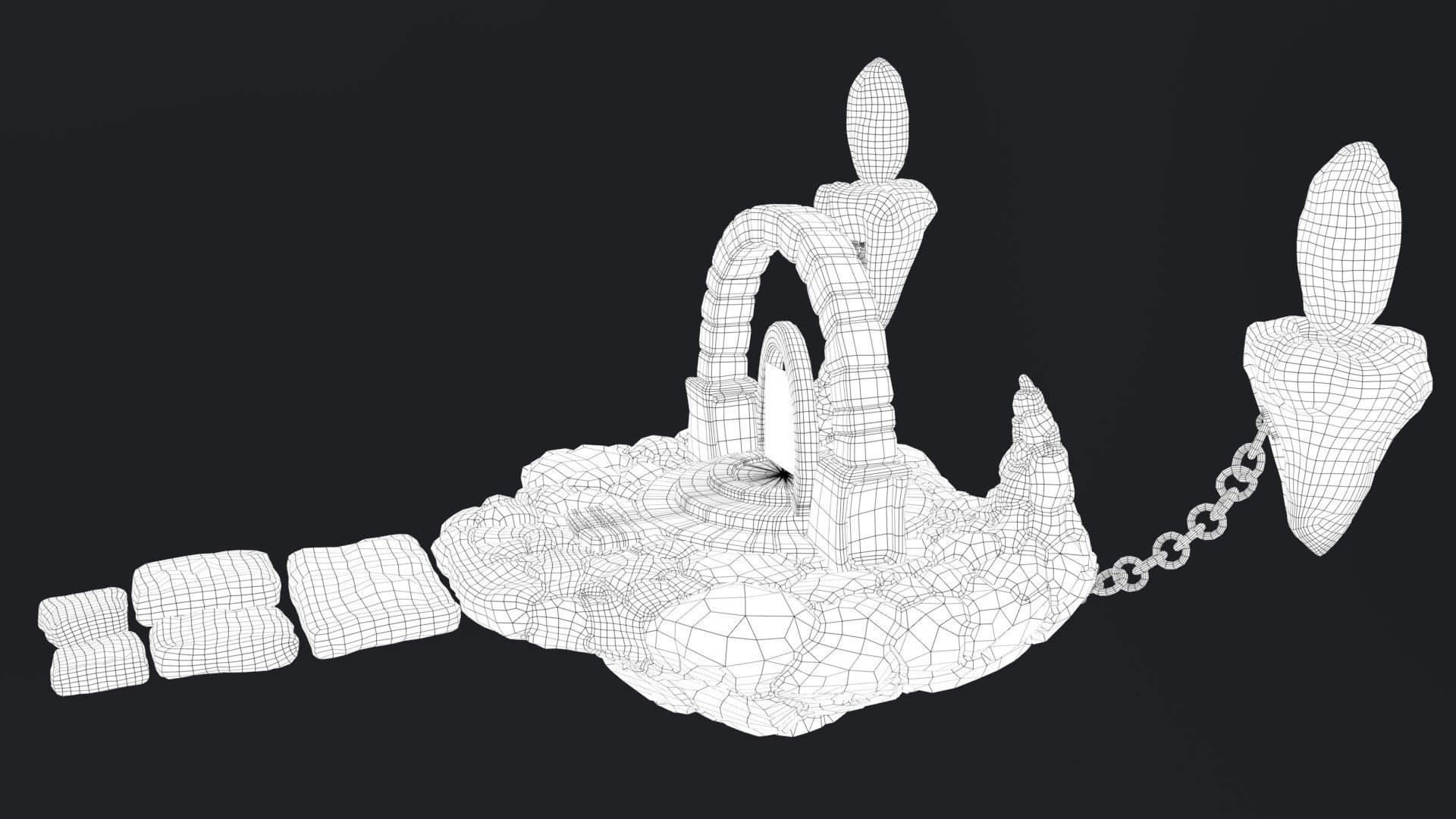 Stylized Altar Low-poly 3D model_18