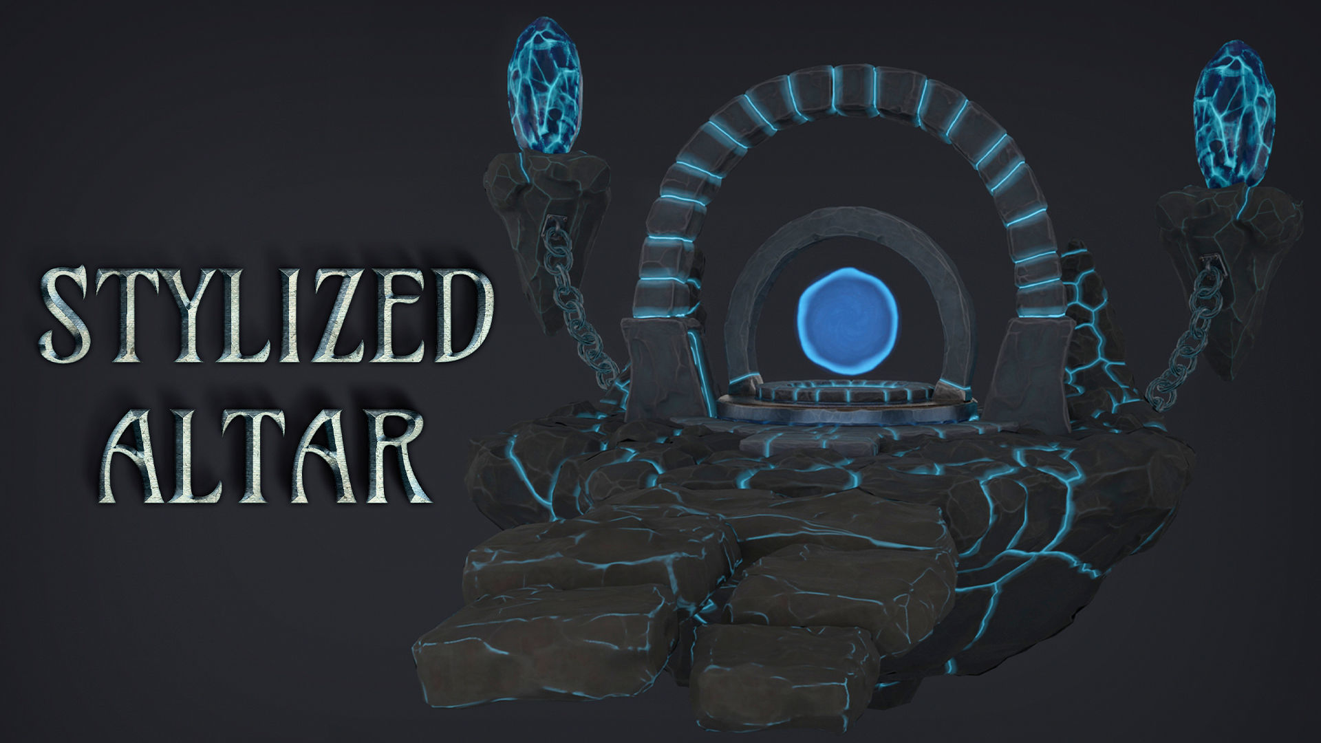 Stylized Altar Low-poly 3D model_2