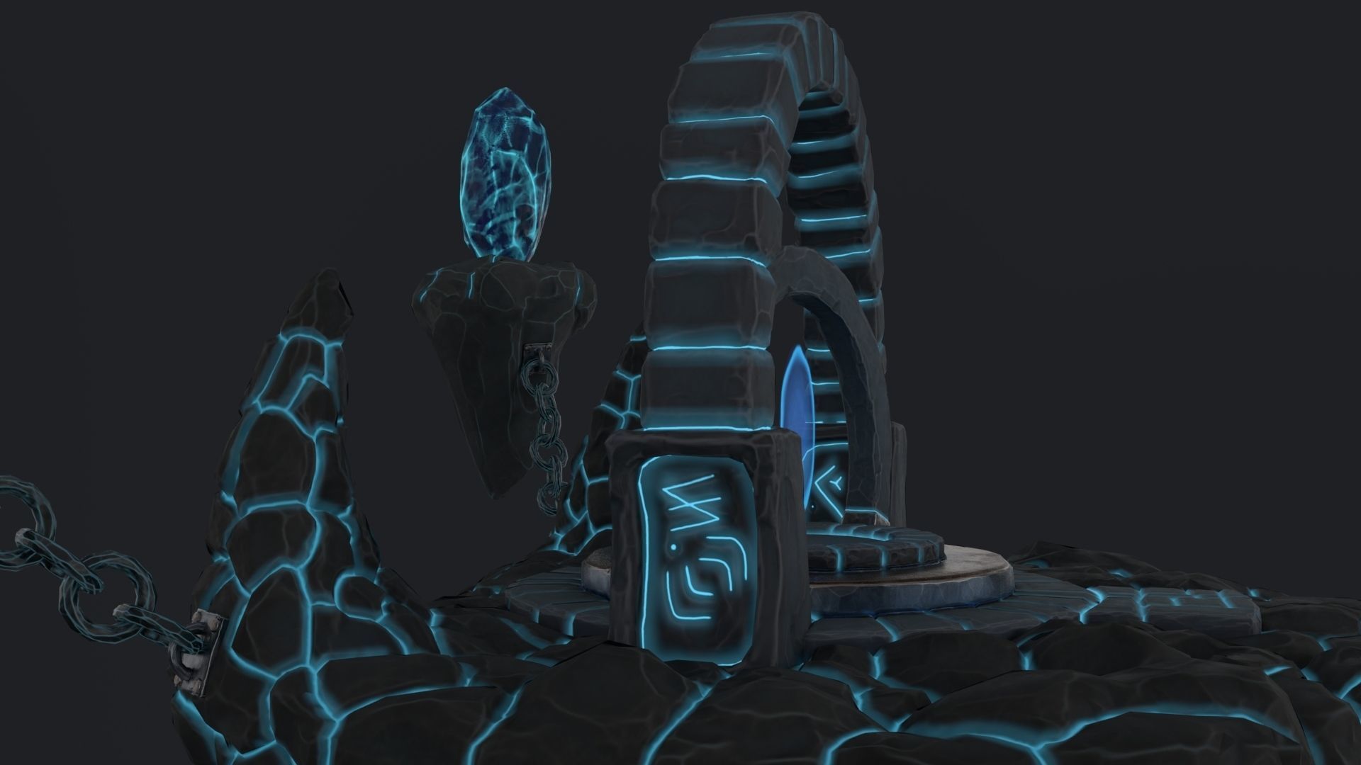 Stylized Altar Low-poly 3D model_37