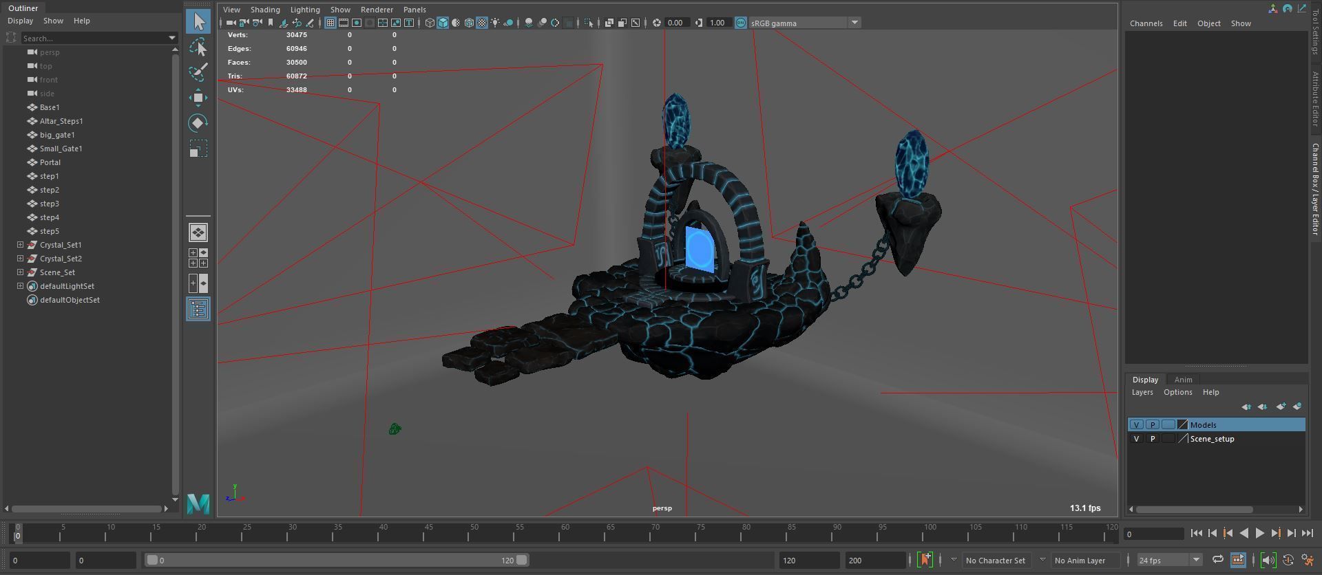 Stylized Altar Low-poly 3D model_58