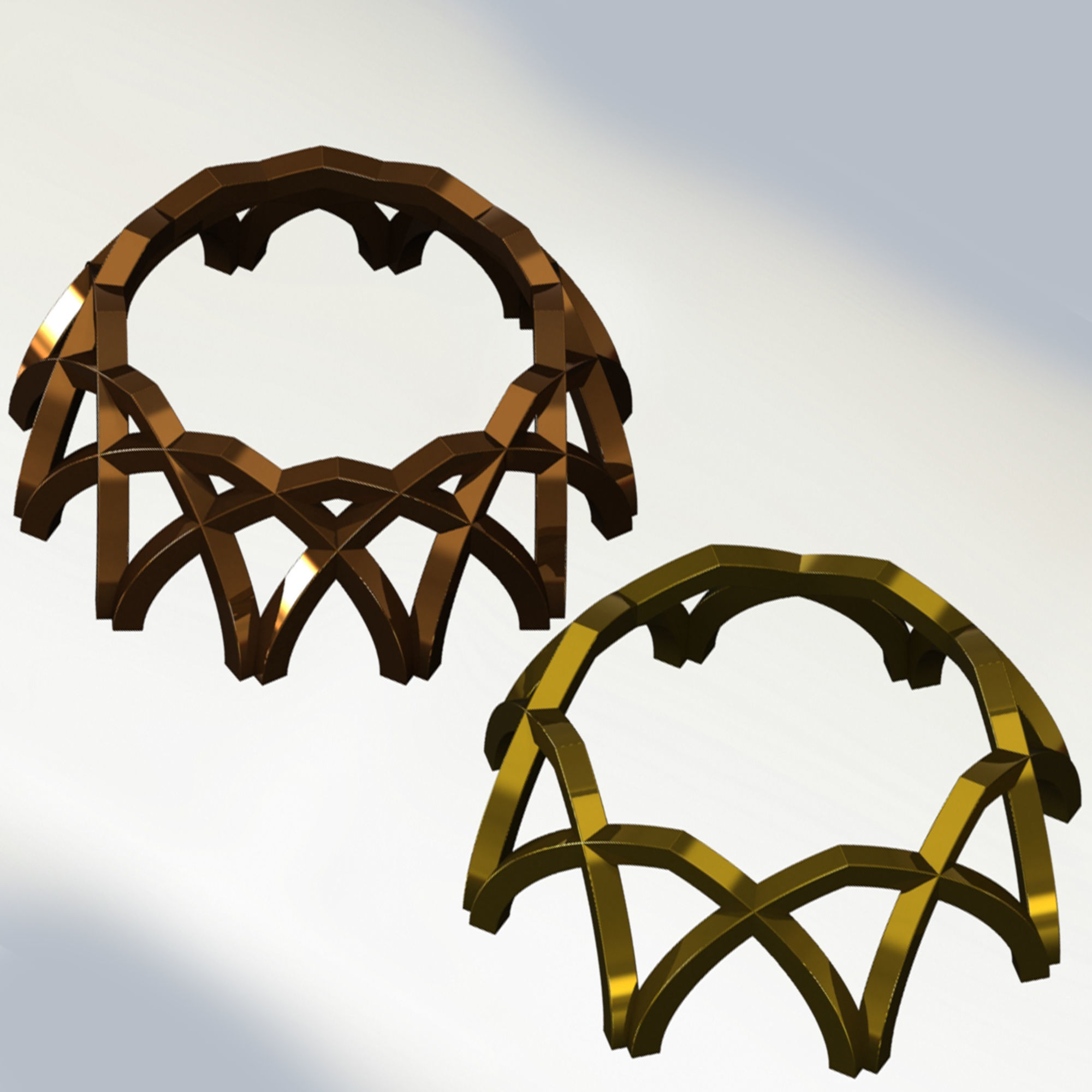 karbandi pair of gold rings 3D model_3