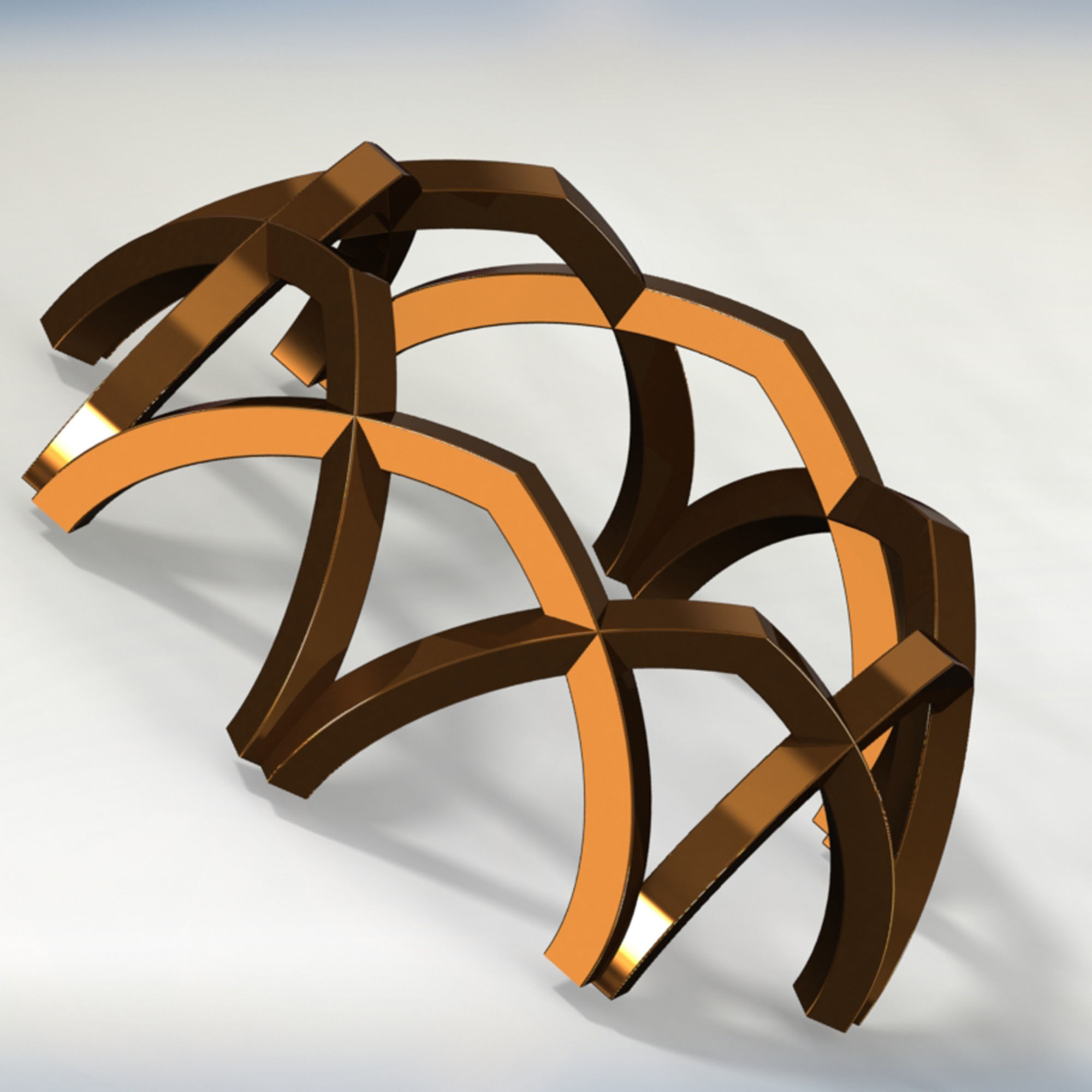 karbandi pair of gold rings 3D model_4