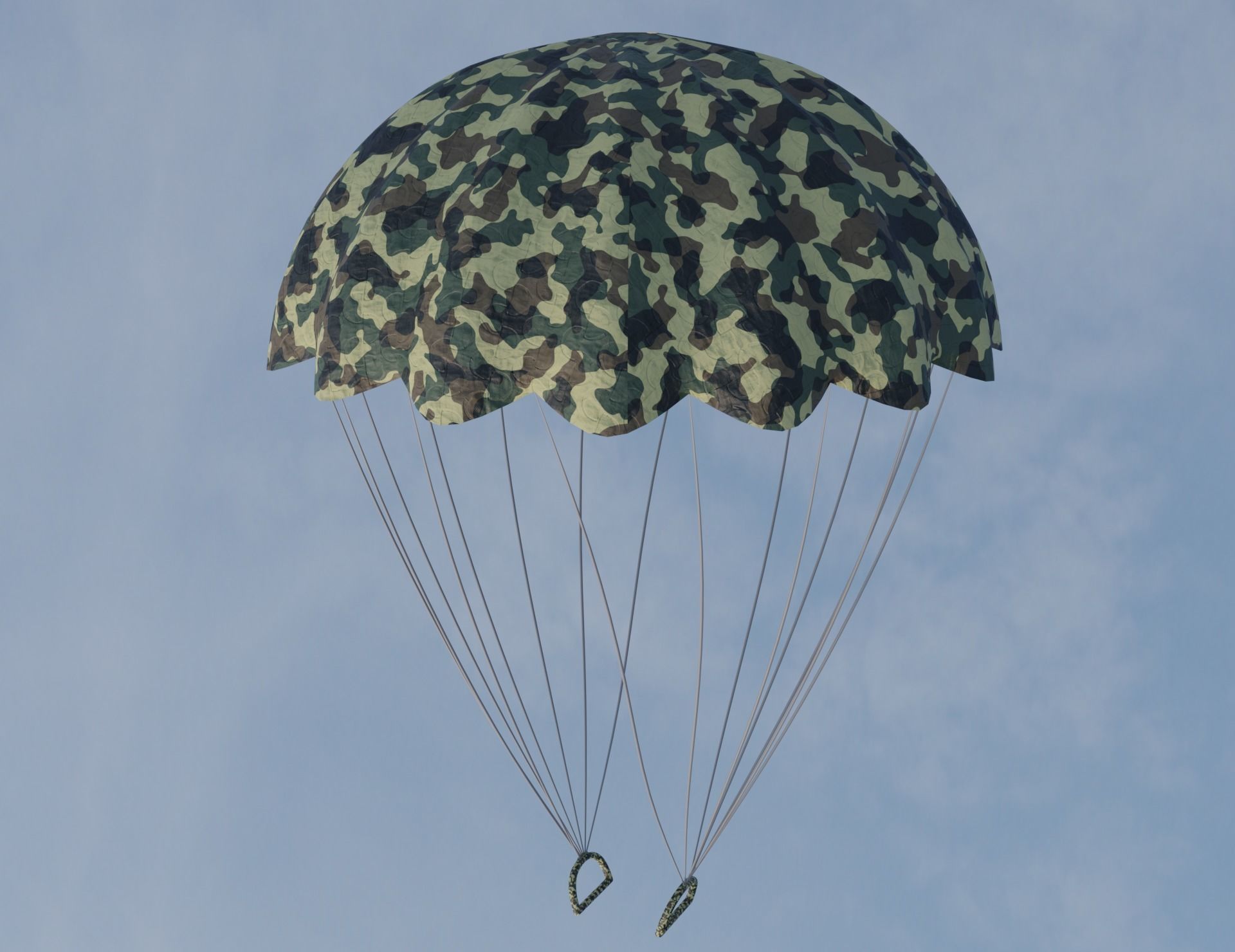 Military parachute 3D model 3D model_0
