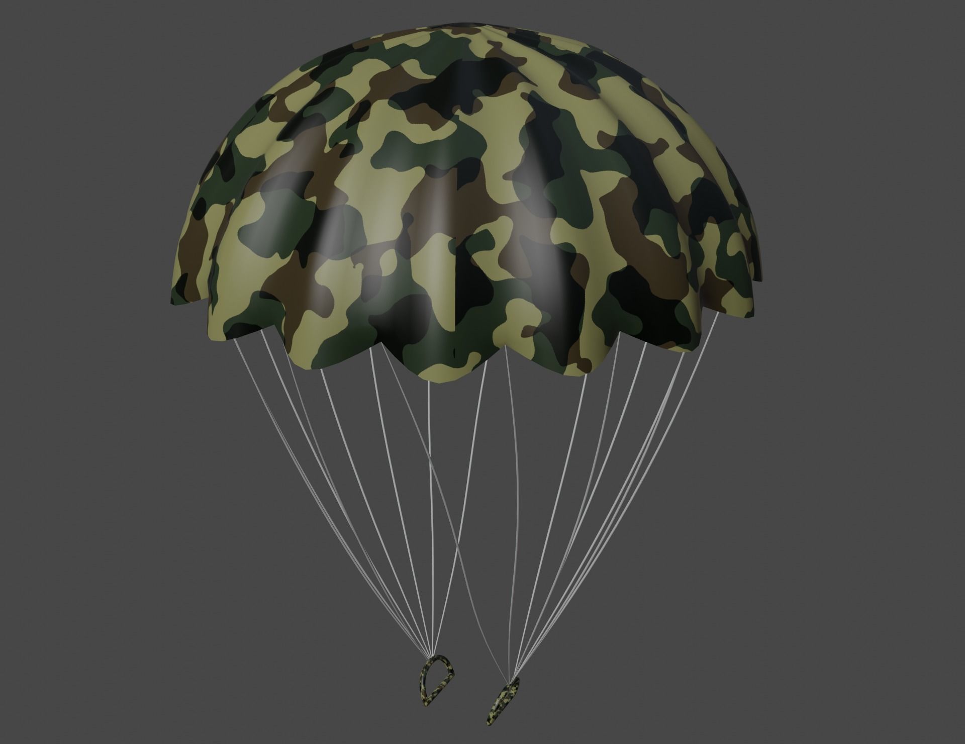 Military parachute 3D model 3D model_3
