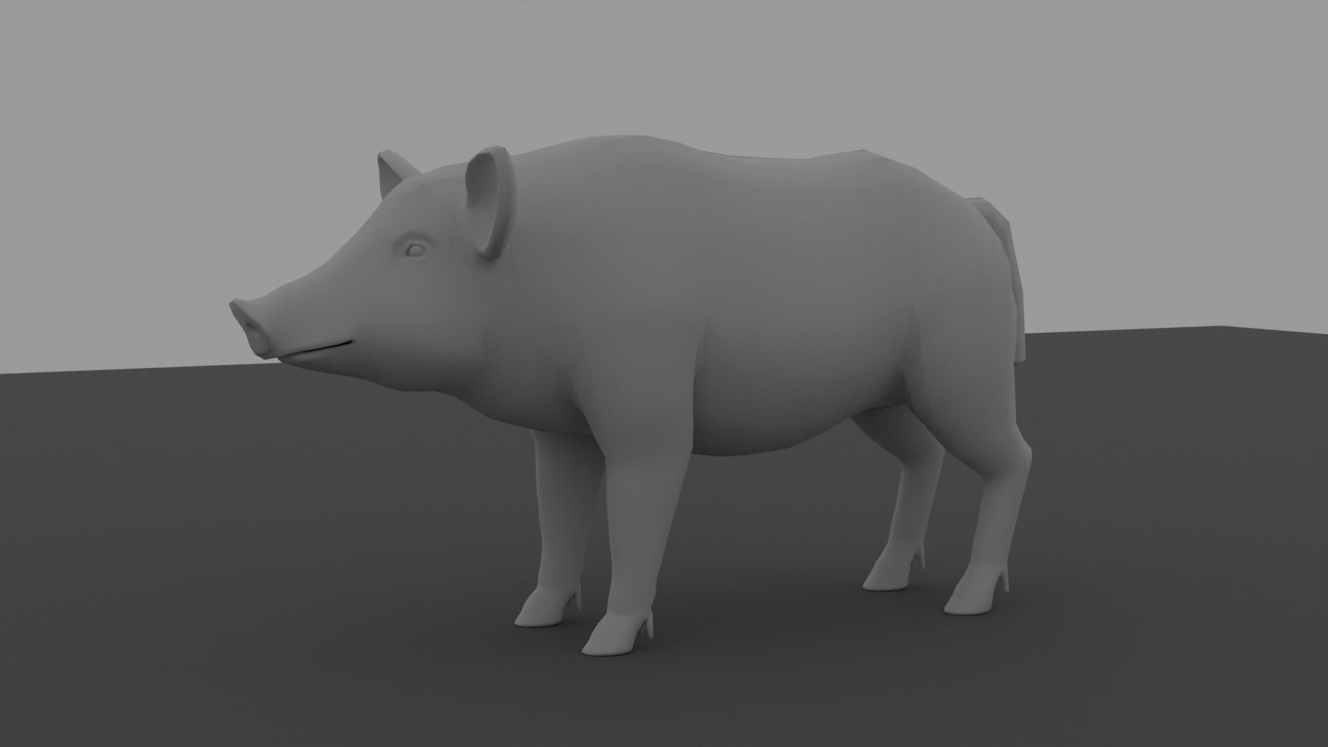 Boar LowPoly dog Low-poly 3D model_6