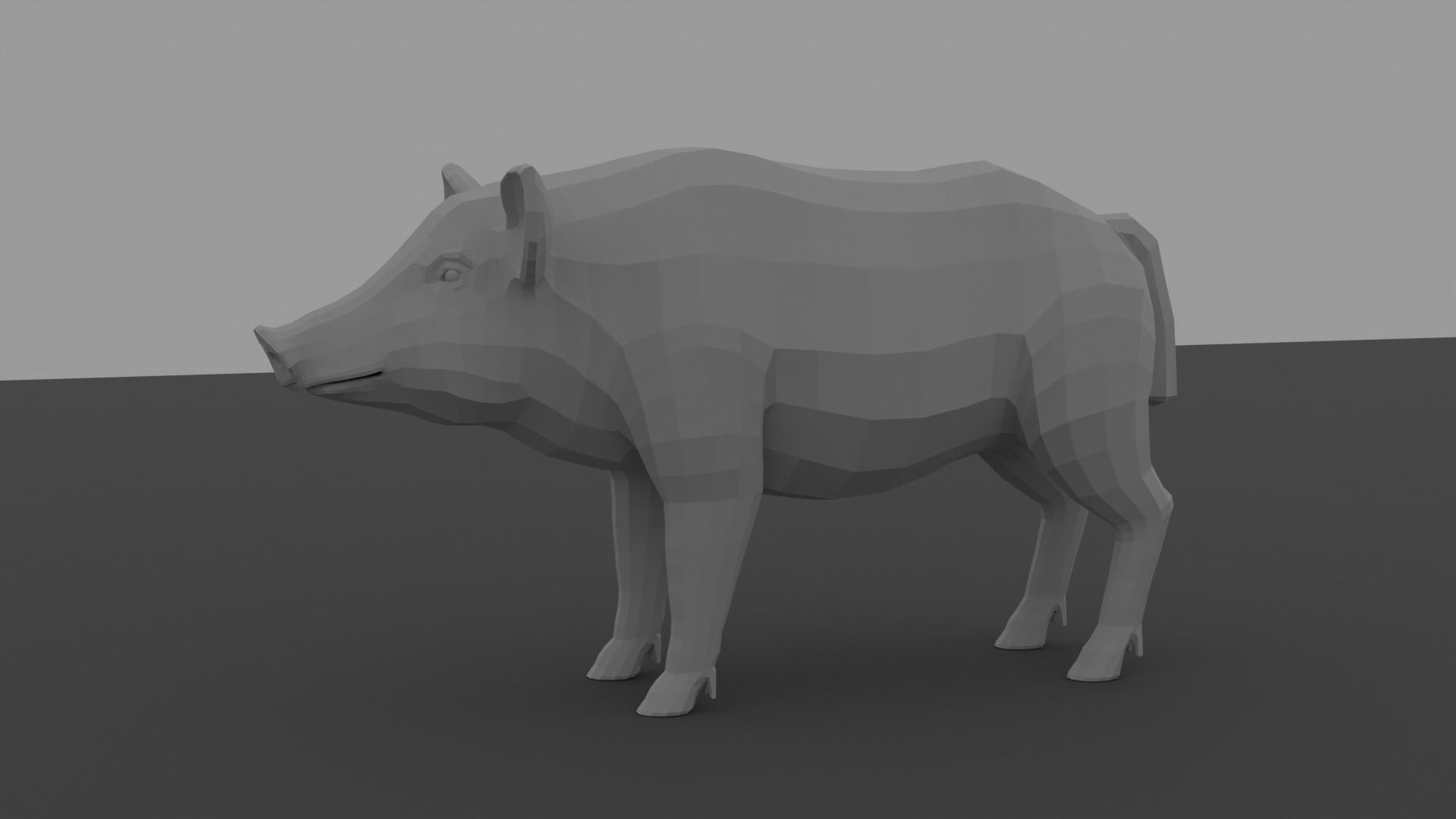 Boar LowPoly dog Low-poly 3D model_10
