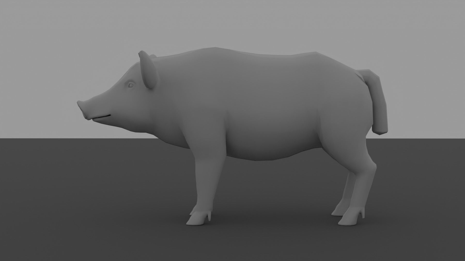 Boar LowPoly dog Low-poly 3D model_8