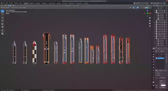 Series of Russian submarine ballistic missiles