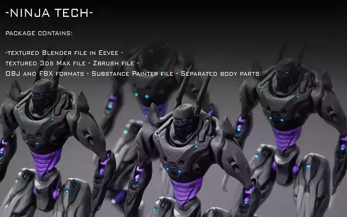 NINJA TECH Low-poly 3D model