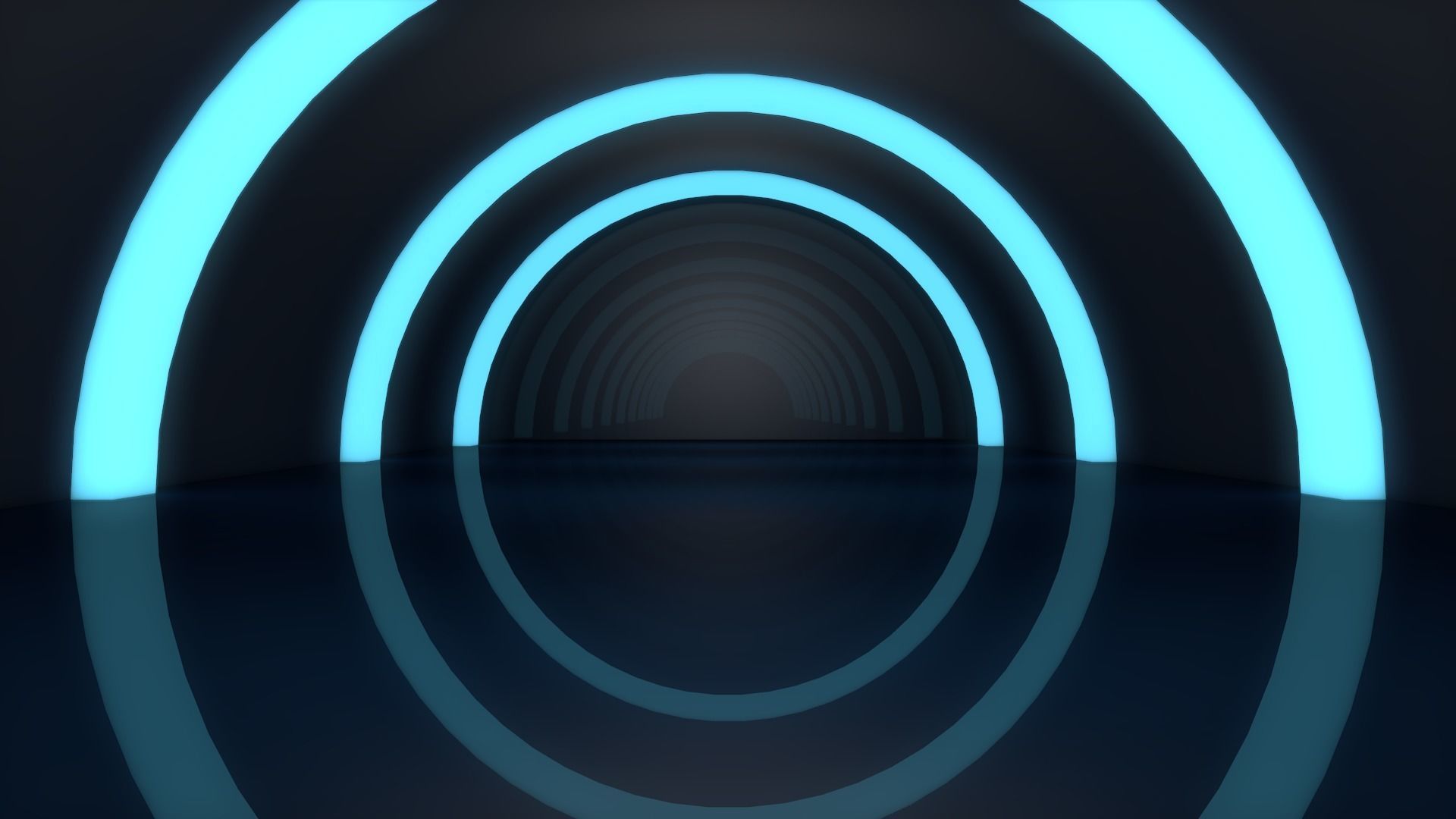 Sci Fi Tunnel Low-poly 3D model_4