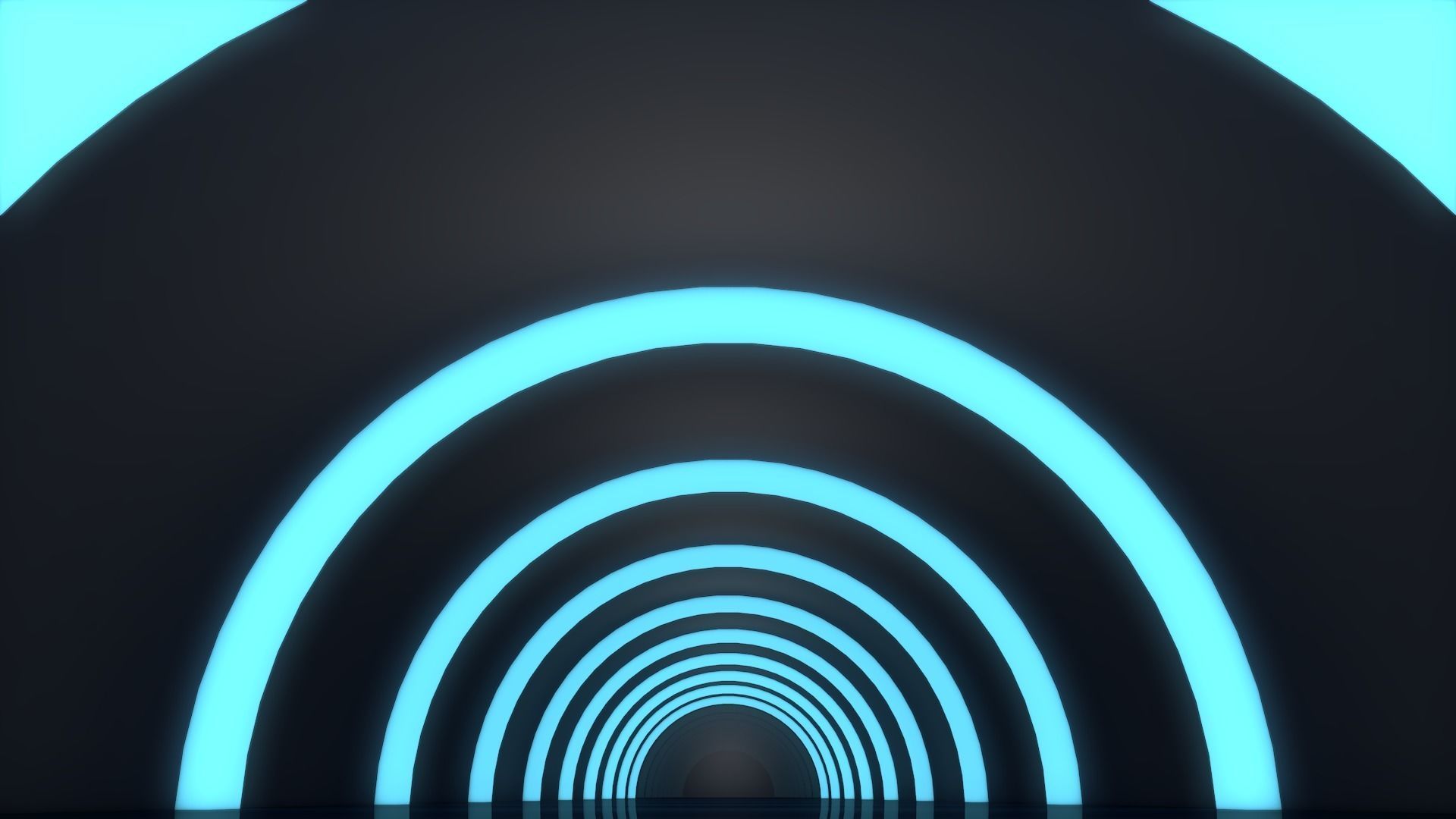 Sci Fi Tunnel Low-poly 3D model_1