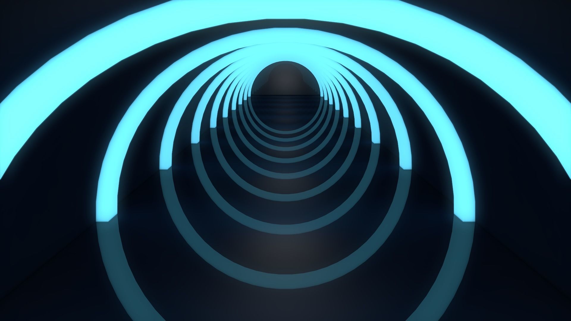 Sci Fi Tunnel Low-poly 3D model_2