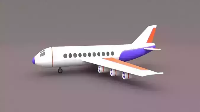 Cartoon Airplane Free 3D model