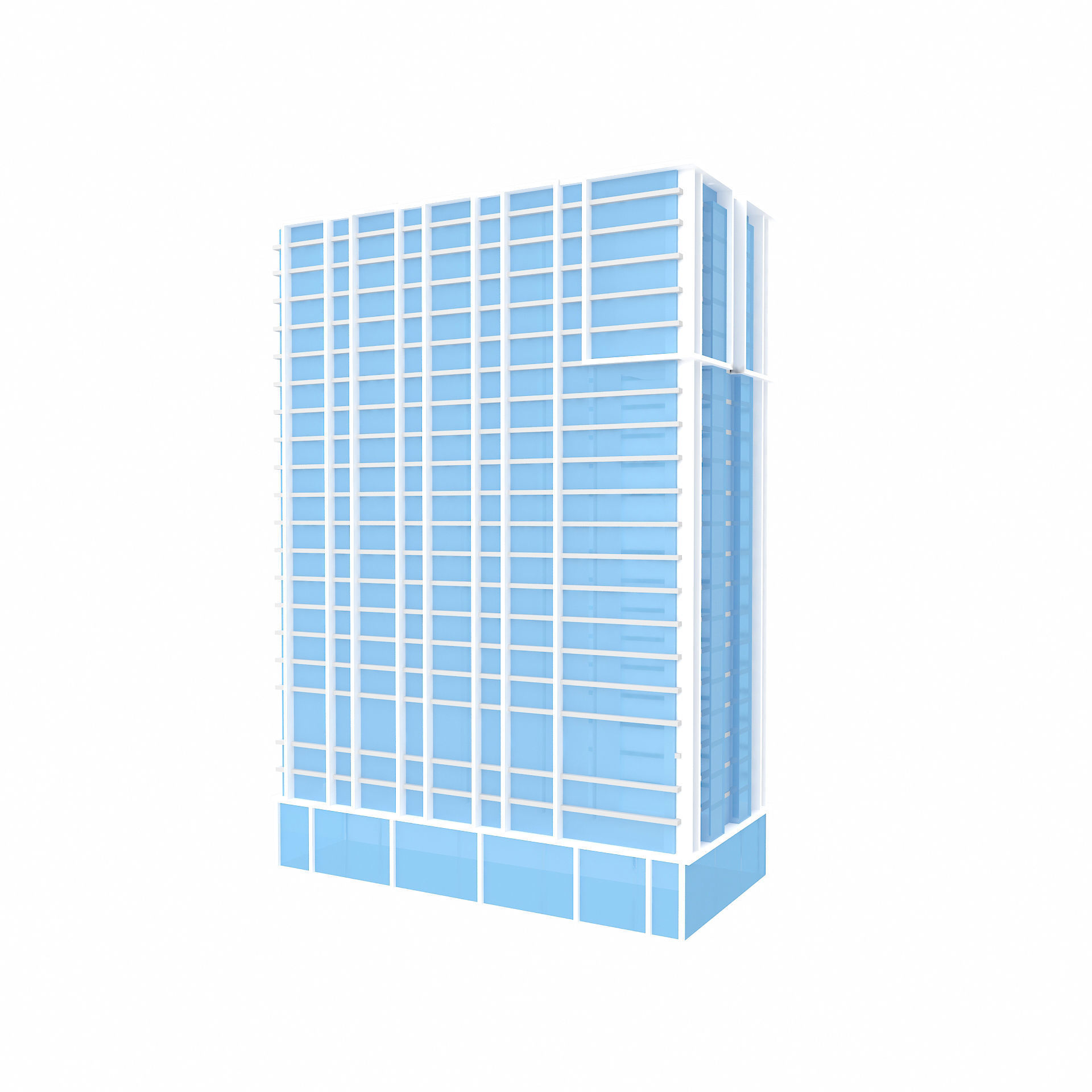 building low poly 6 skyscraper Low-poly 3D model_8