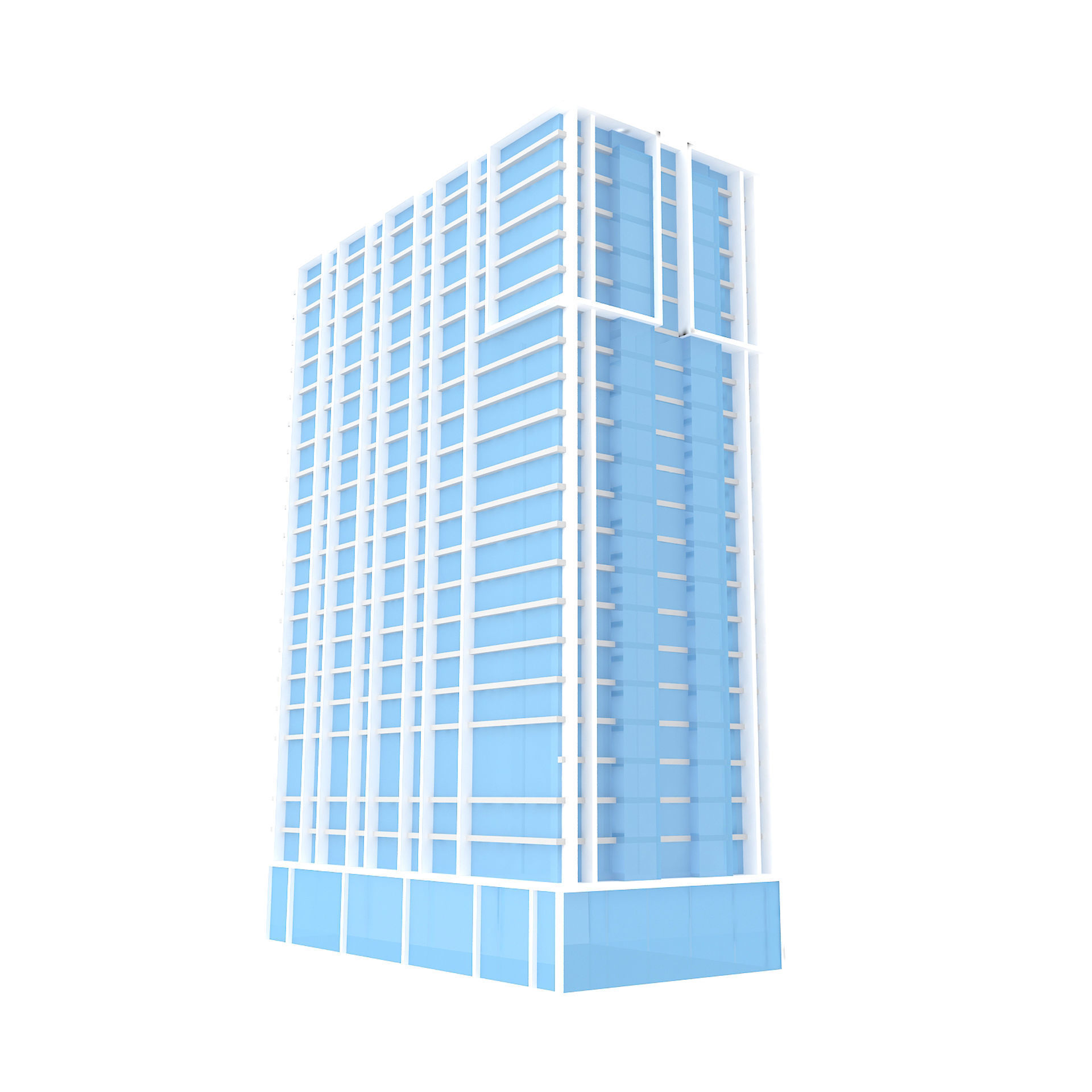 building low poly 6 skyscraper Low-poly 3D model_2