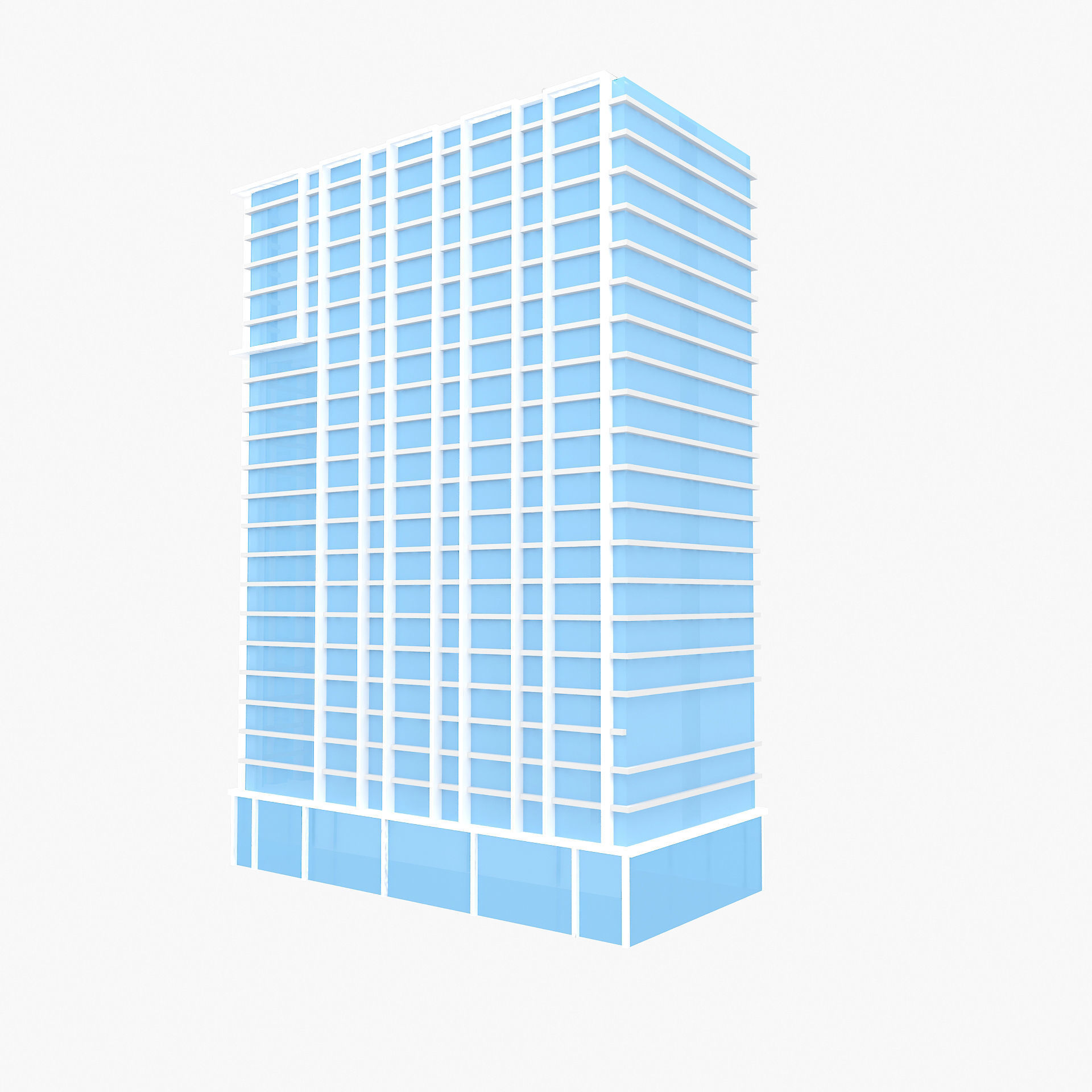 building low poly 6 skyscraper Low-poly 3D model_4