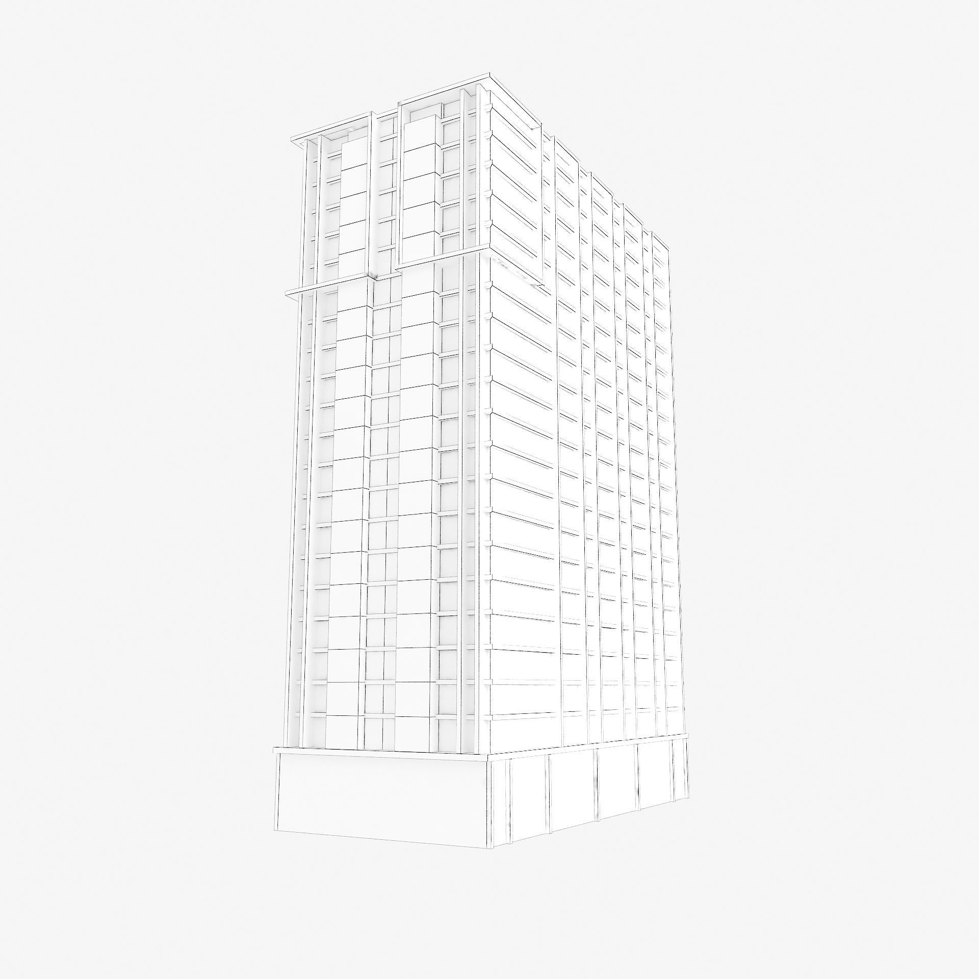 building low poly 6 skyscraper Low-poly 3D model_7