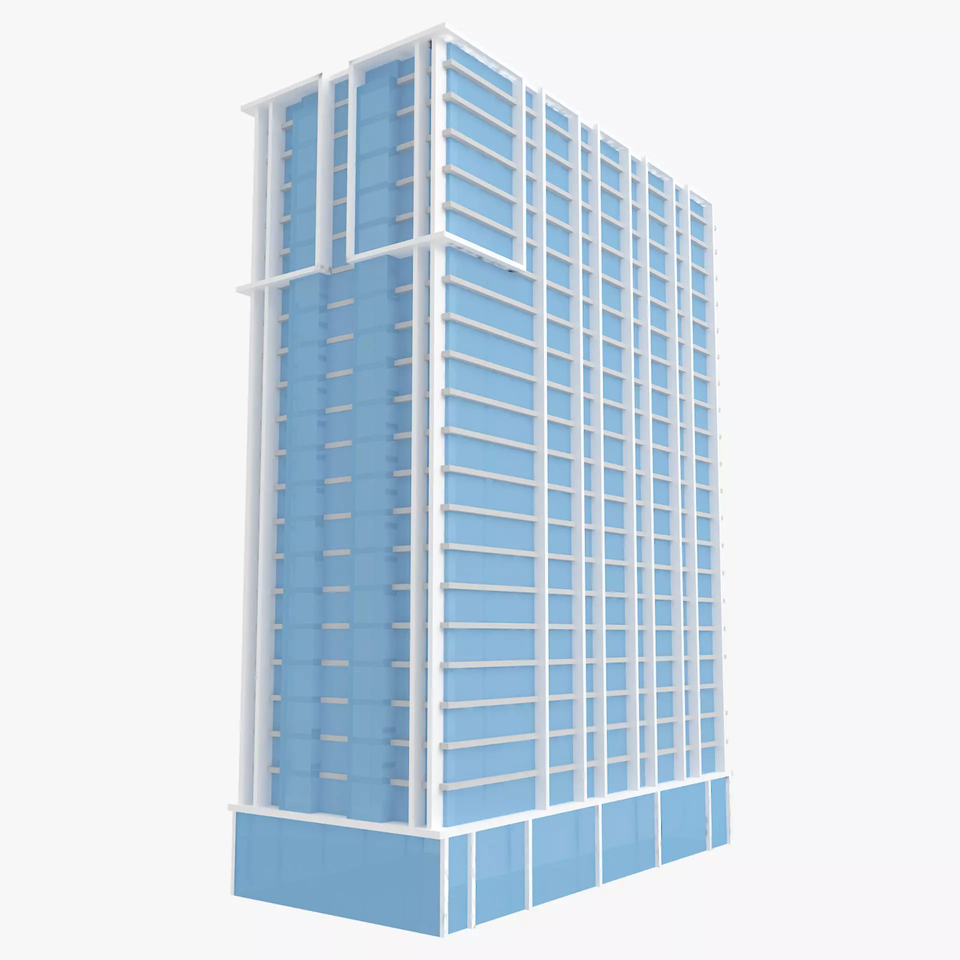 building low poly 6 skyscraper Low-poly 3D model_0
