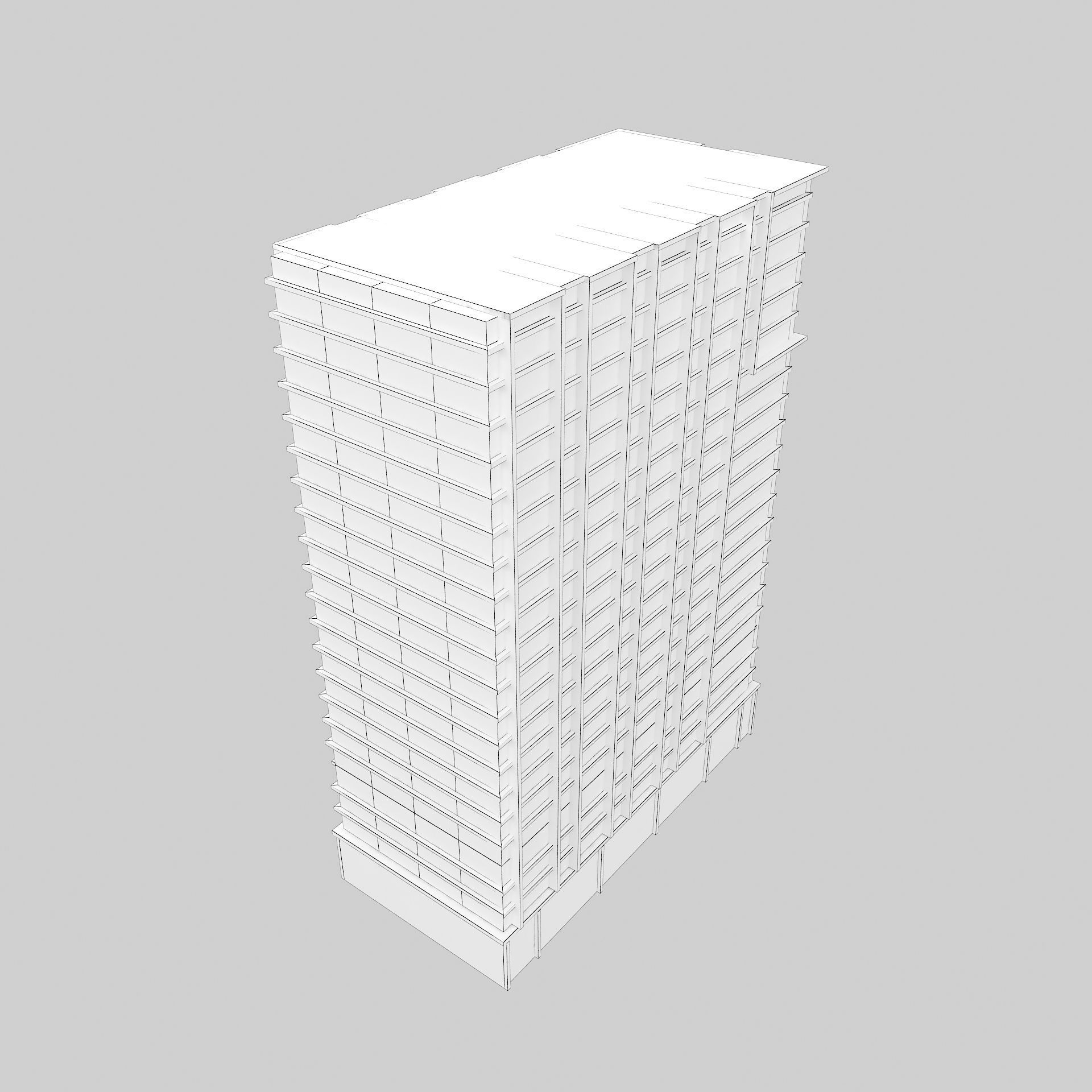 building low poly 6 skyscraper Low-poly 3D model_9