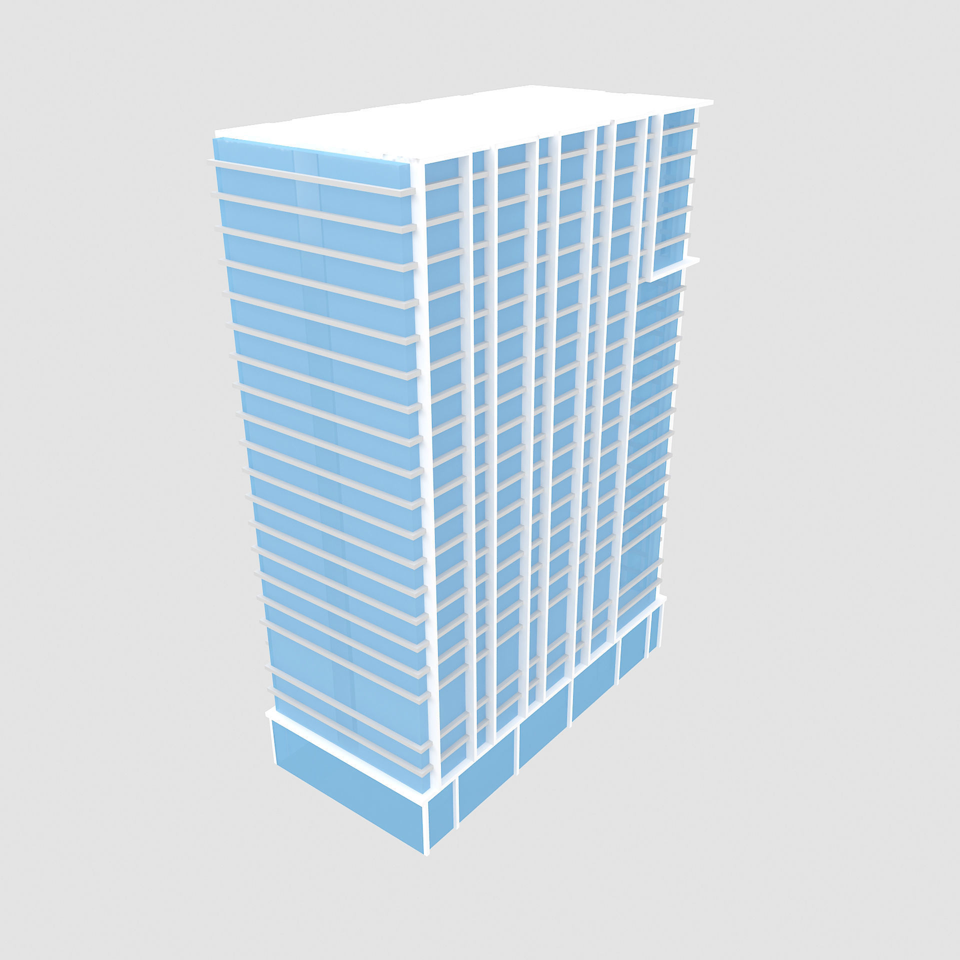 building low poly 6 skyscraper Low-poly 3D model_6