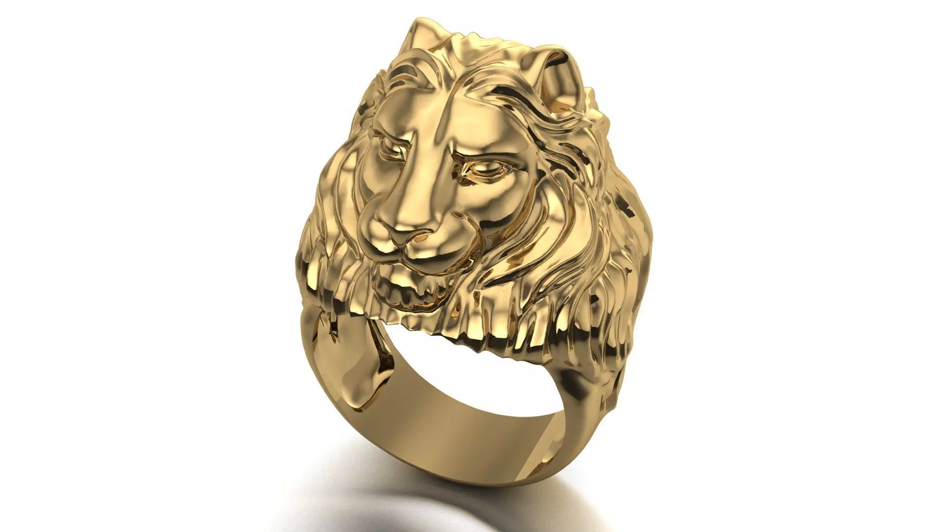 lion ring 3D print model_0