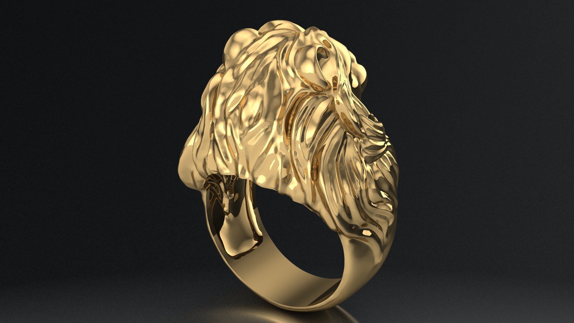 lion ring 3D print model_2