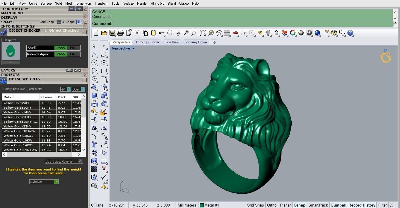 lion ring 3D print model_4
