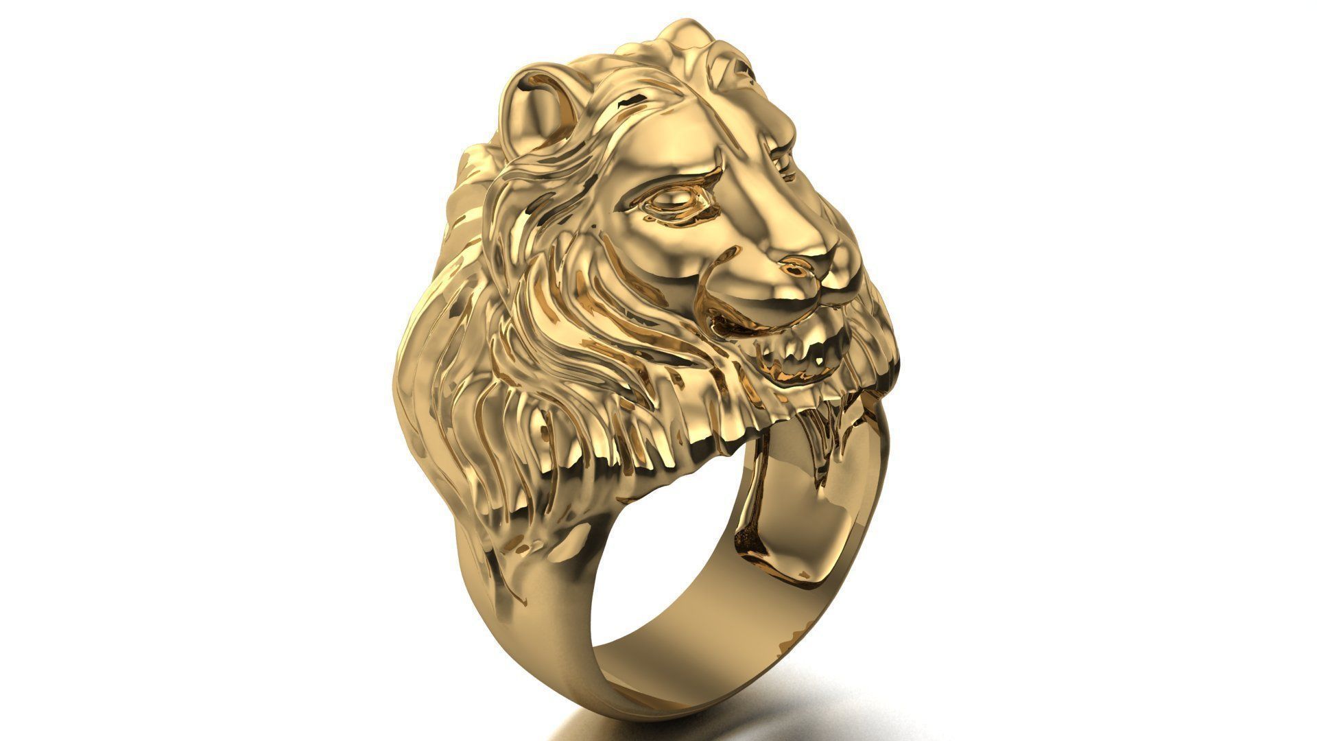 lion ring 3D print model_1