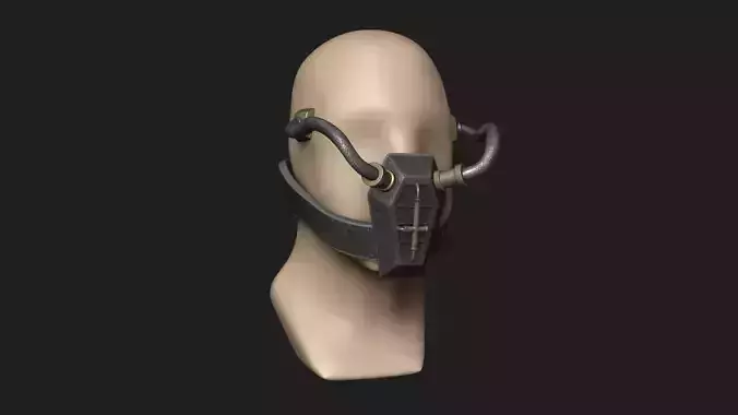 Steampunk Coffin Mask - SciFi Character Design Low-poly 3D model