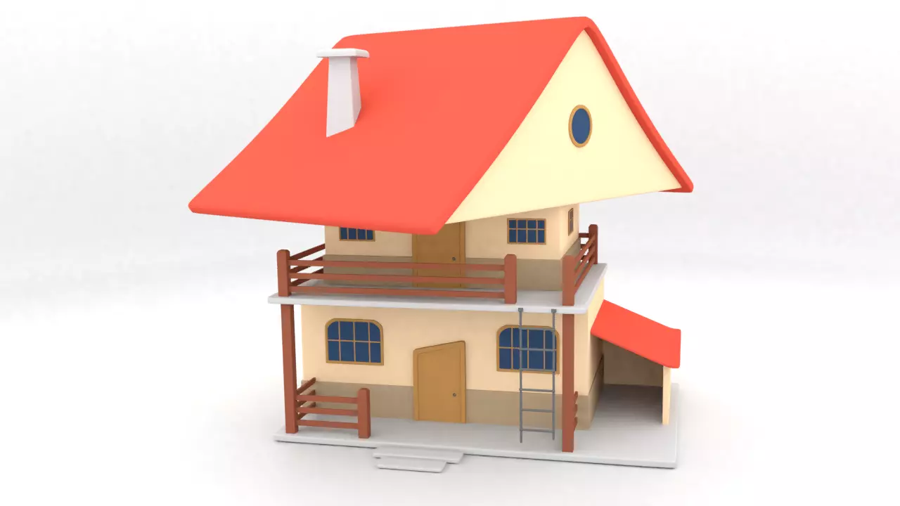 Cartoon House 2 Free 3D model