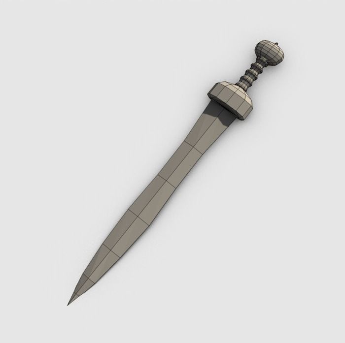 Gladius roman sword Low-poly 3D model_4