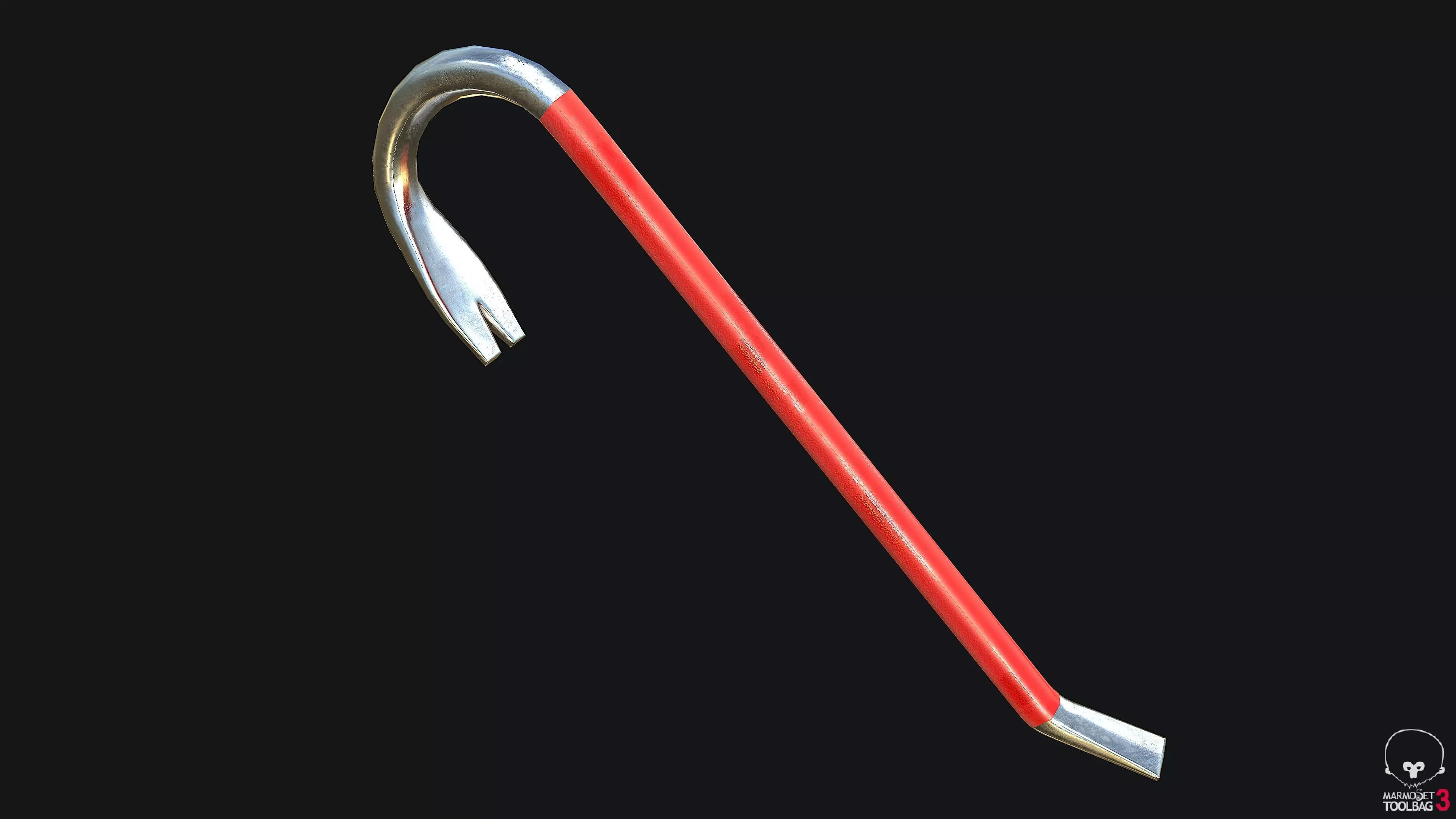 Crowbar PBR Game ready fishing hook Low-poly 3D model_0