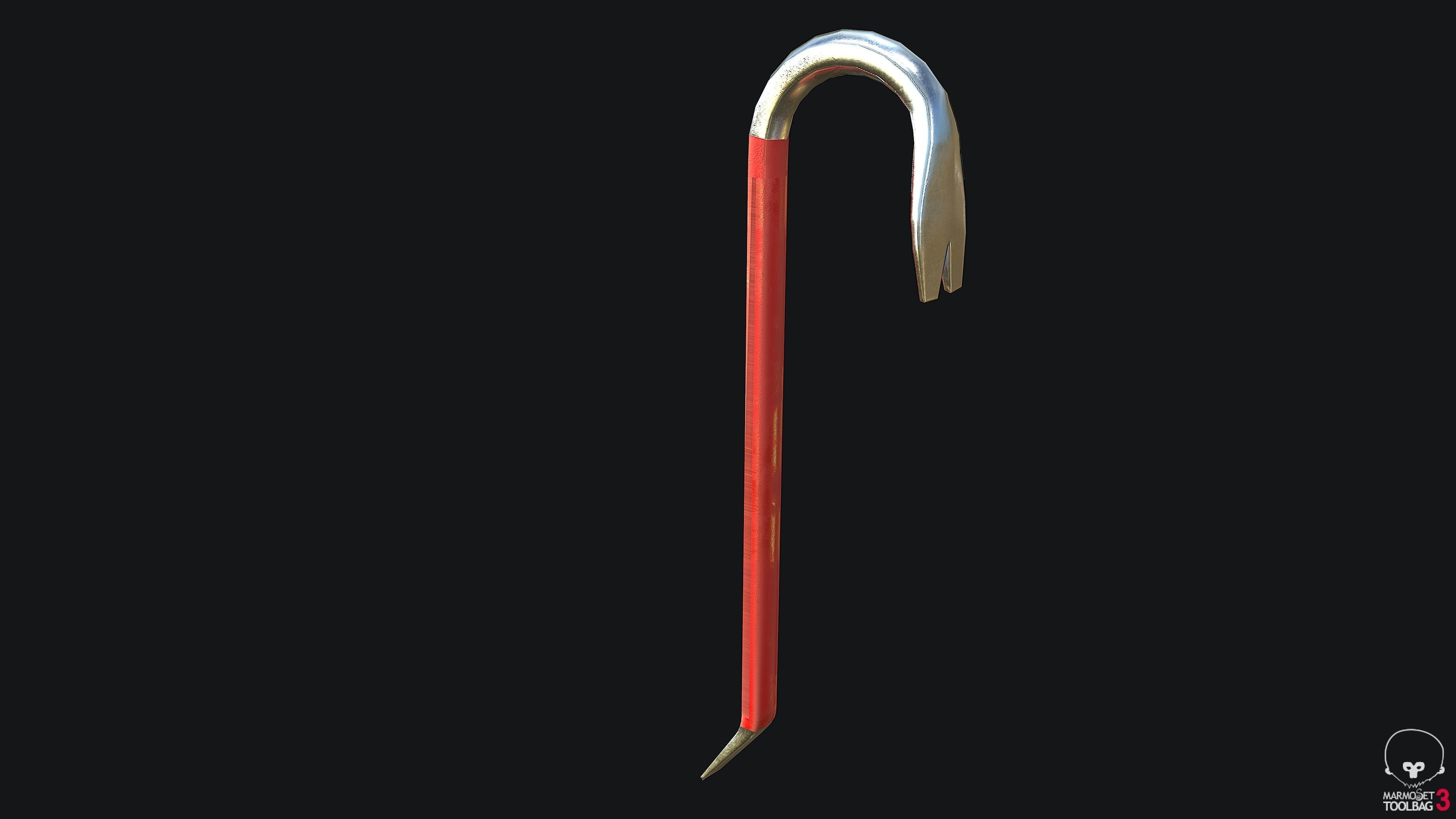 Crowbar PBR Game ready fishing hook Low-poly 3D model_1