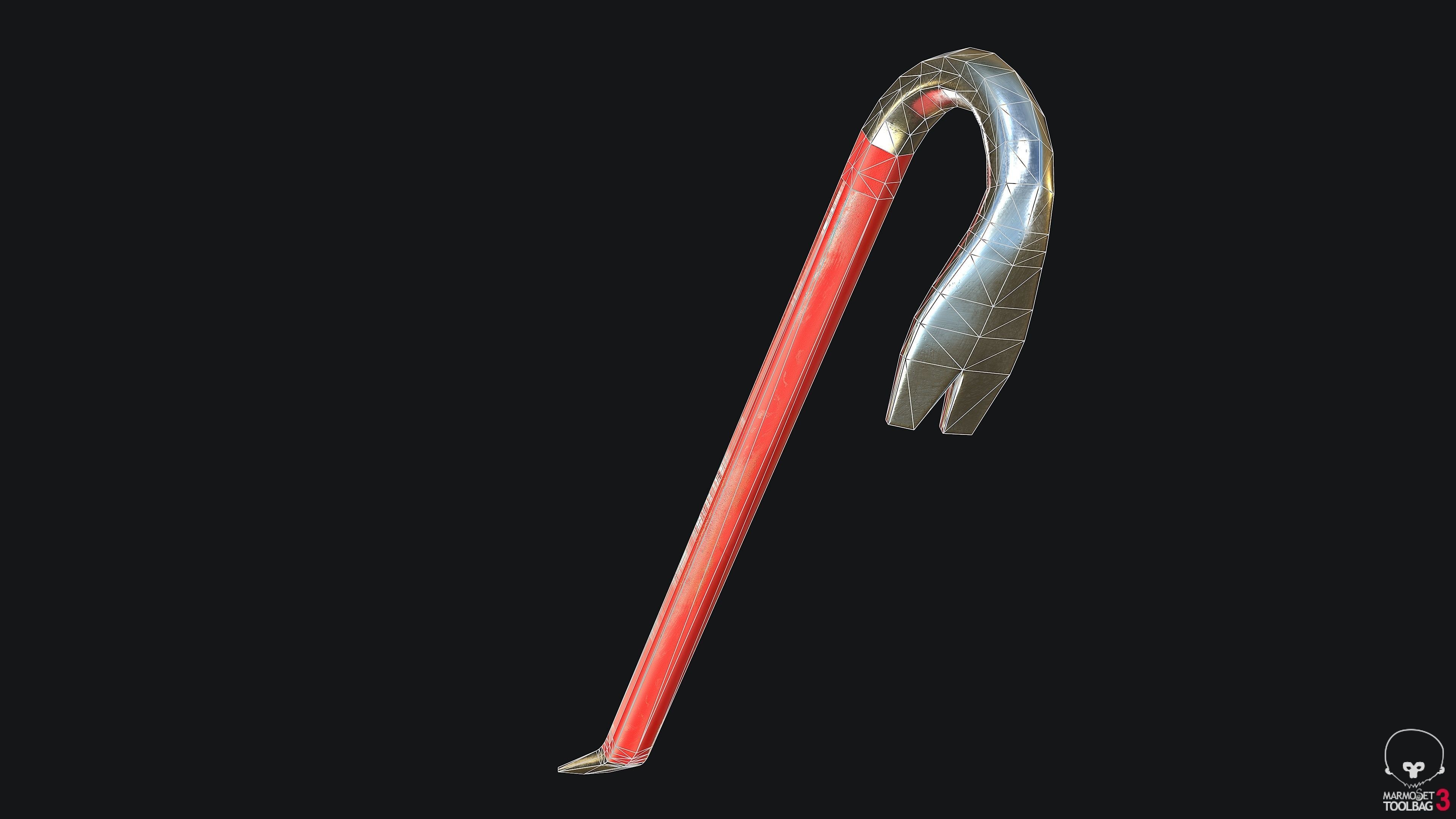 Crowbar PBR Game ready fishing hook Low-poly 3D model_4