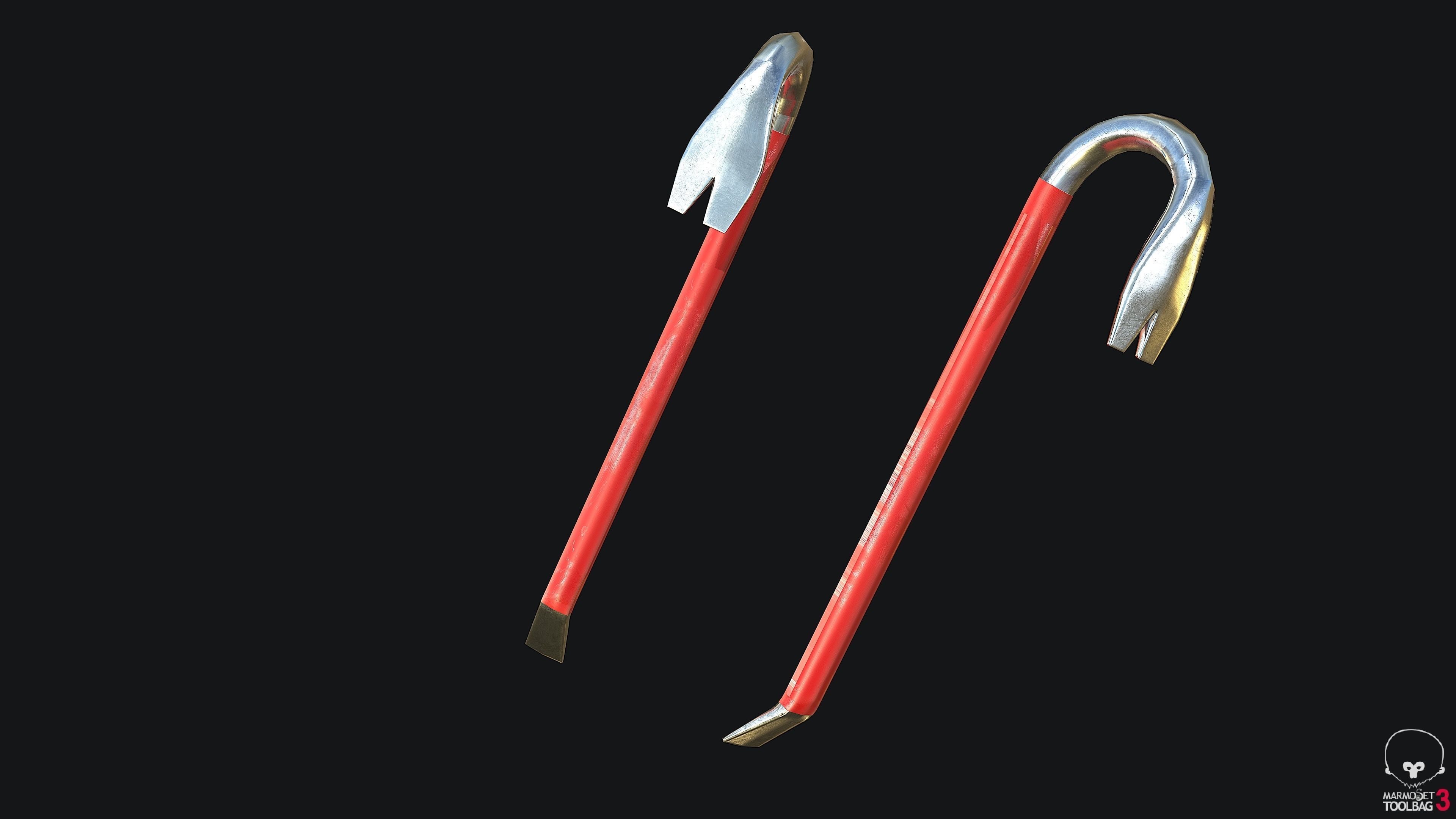 Crowbar PBR Game ready fishing hook Low-poly 3D model_3