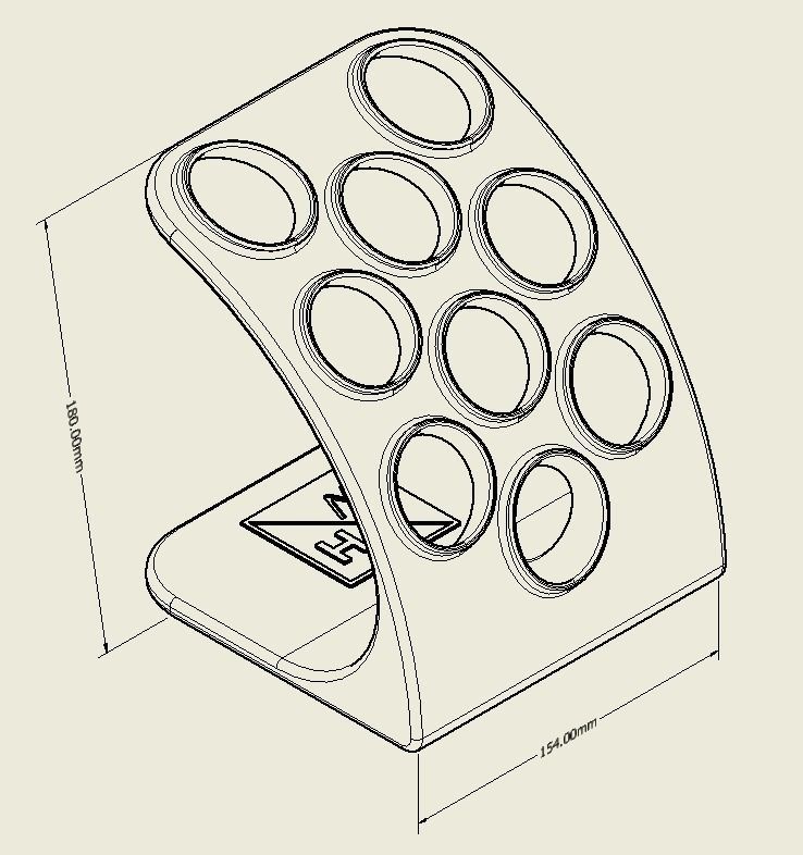 9 Cup Coffee Pod Stand - 3D Print Files 3D print model_4