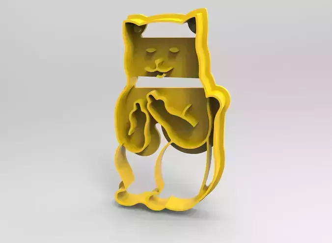 funny cat cookie cutter 3d print model