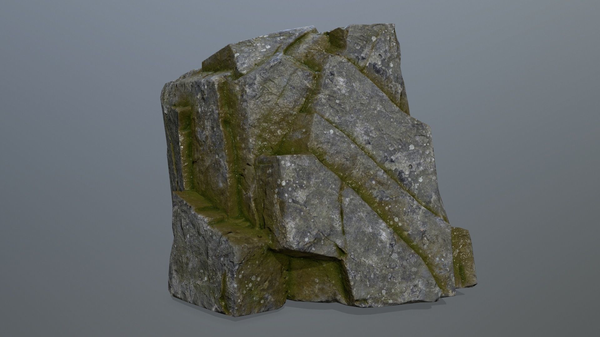 mossy cliff rocks  Low-poly 3D model_9