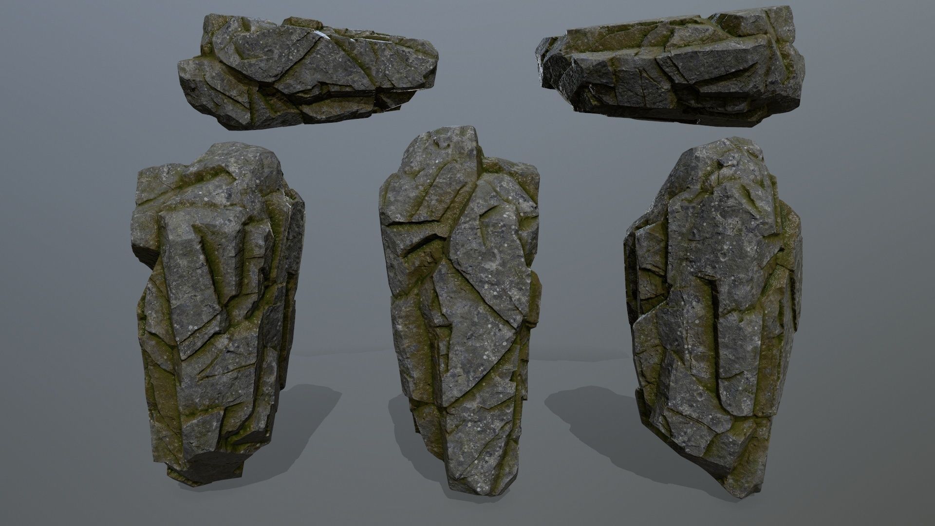 mossy cliff rocks  Low-poly 3D model_15