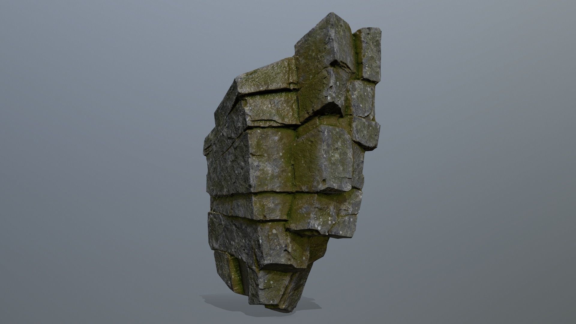 mossy cliff rocks  Low-poly 3D model_4