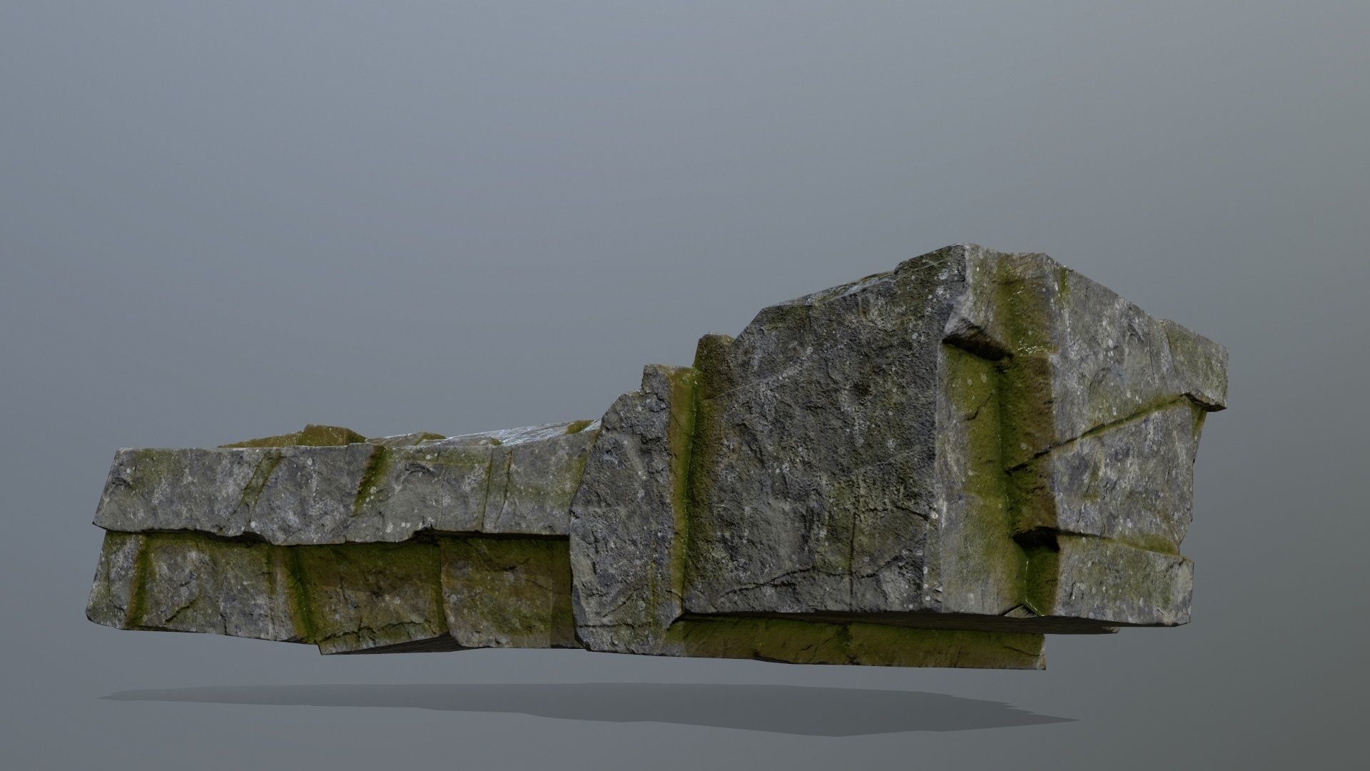 mossy cliff rocks  Low-poly 3D model_12