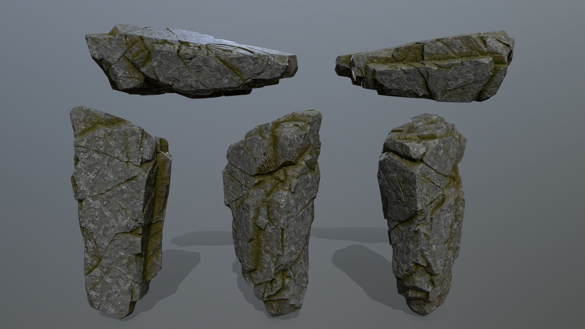 mossy cliff rocks  Low-poly 3D model_13