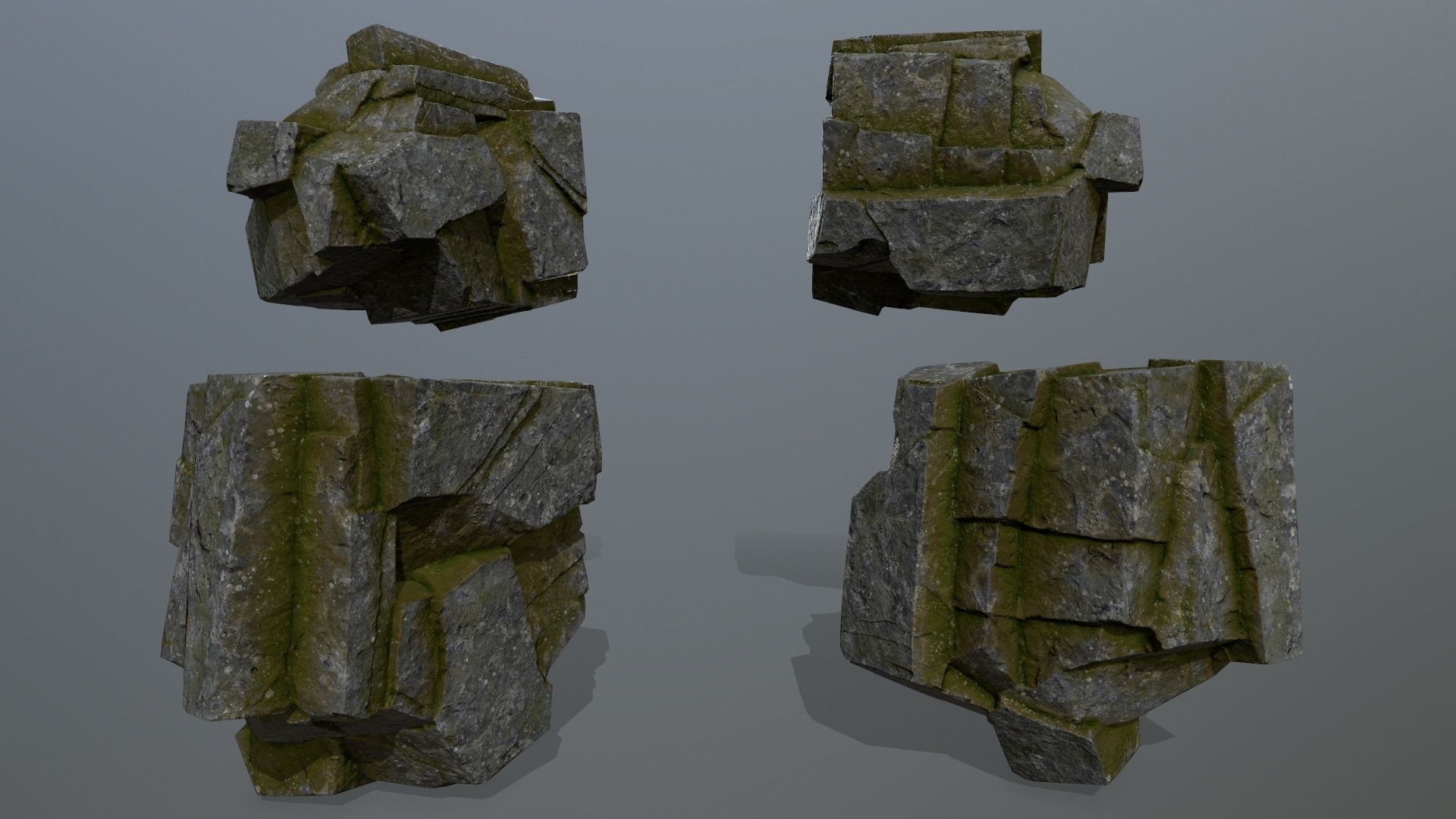 mossy cliff rocks  Low-poly 3D model_21