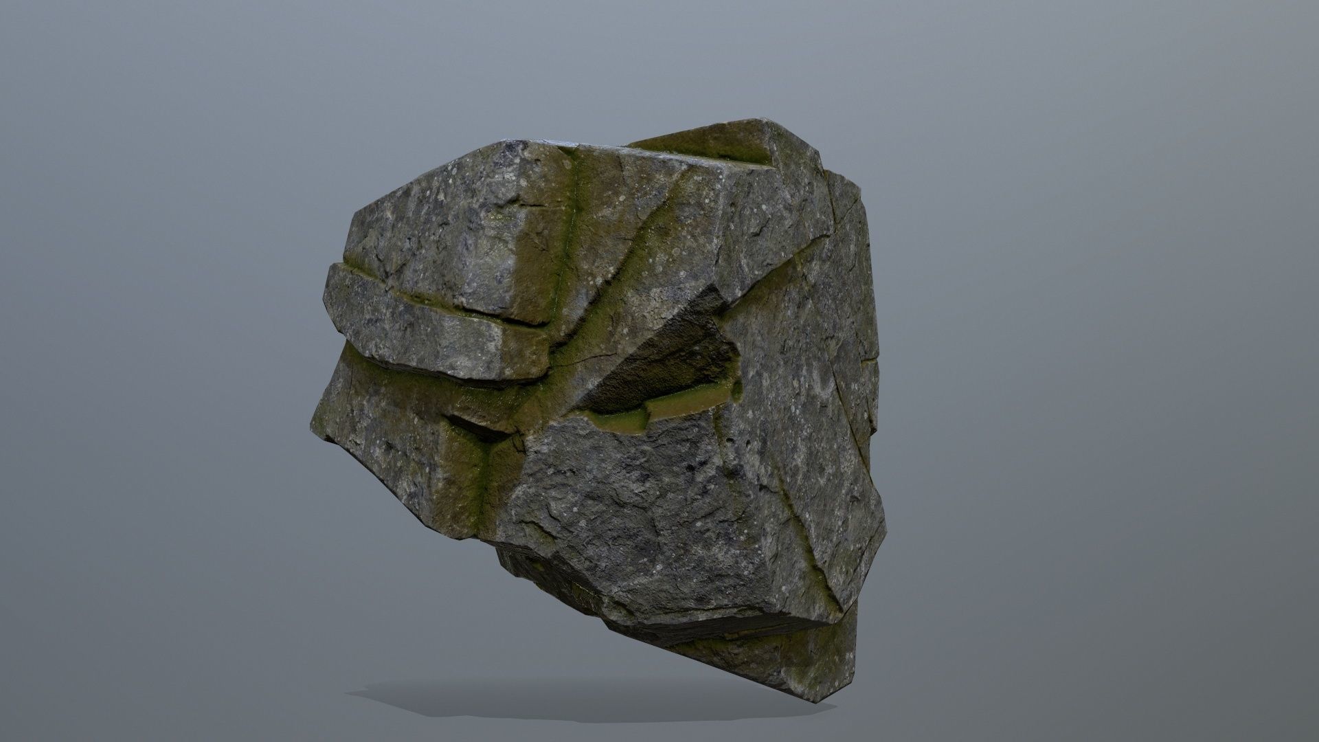 mossy cliff rocks  Low-poly 3D model_8