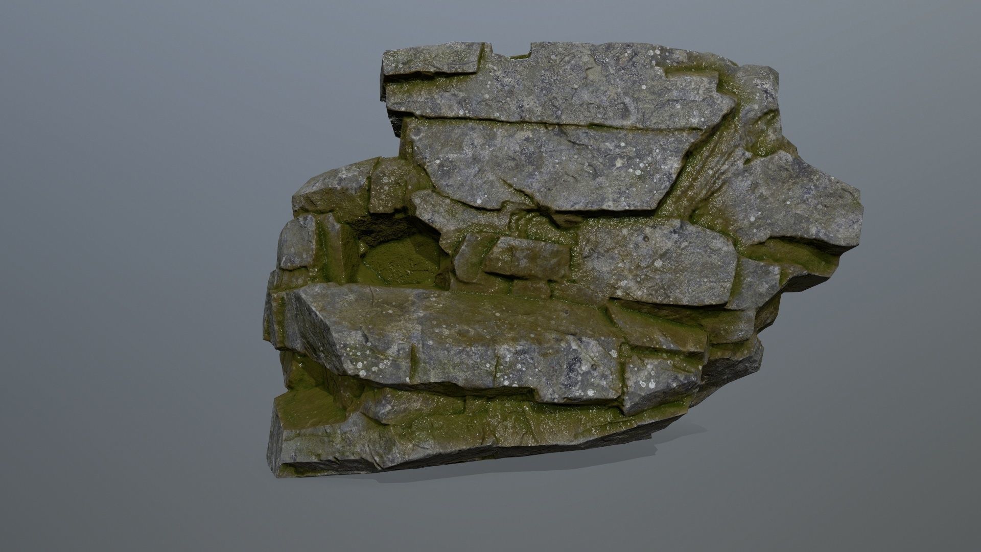 mossy cliff rocks  Low-poly 3D model_2